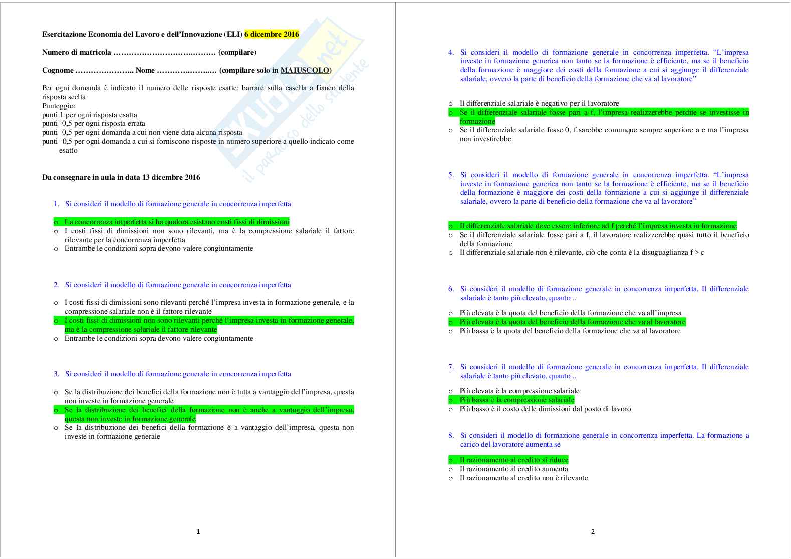 Vecchi esami economia del lavoro e dell’innovazione Pag. 36