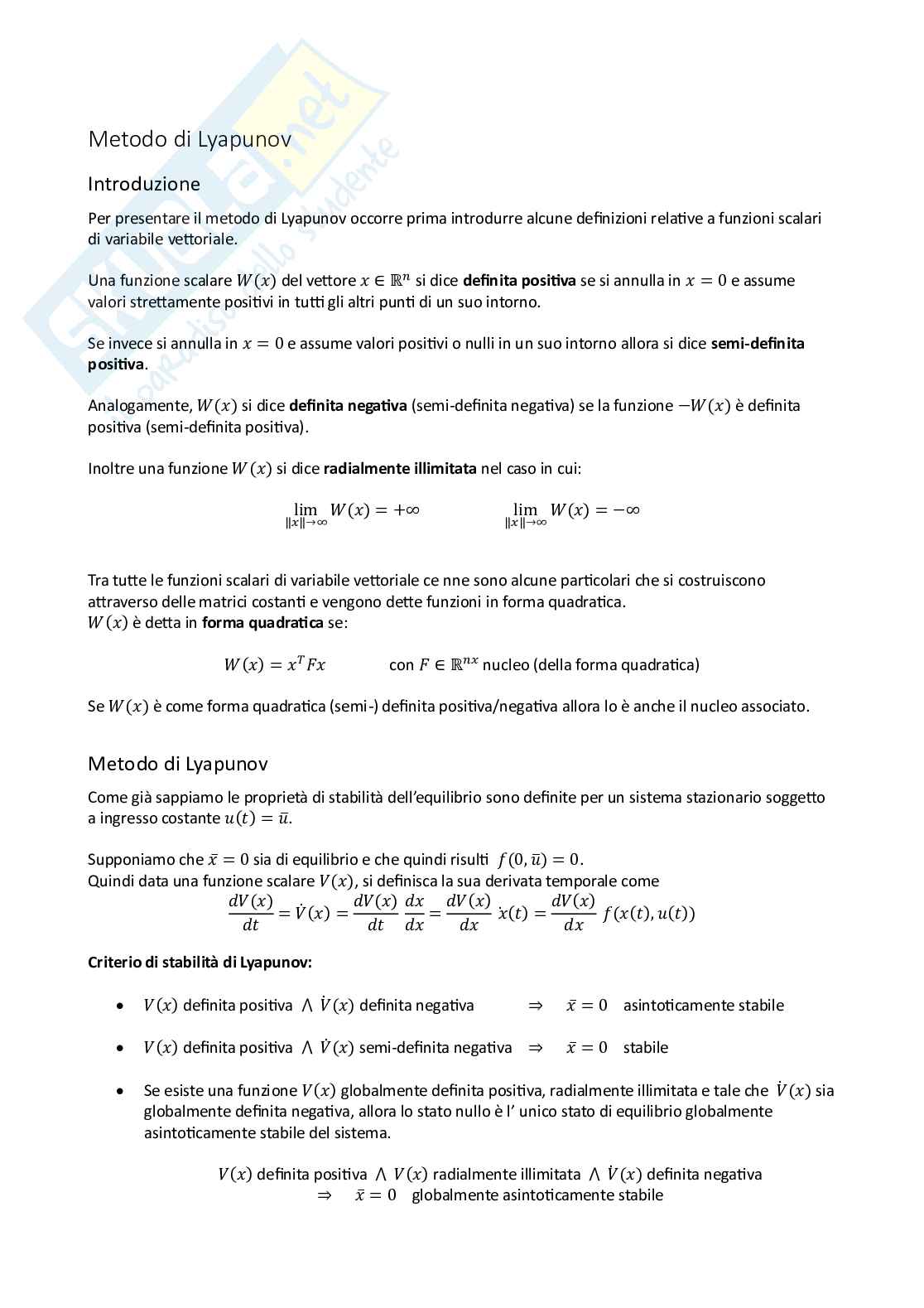 Appunti di Teoria dei sistemi/FSD Pag. 2