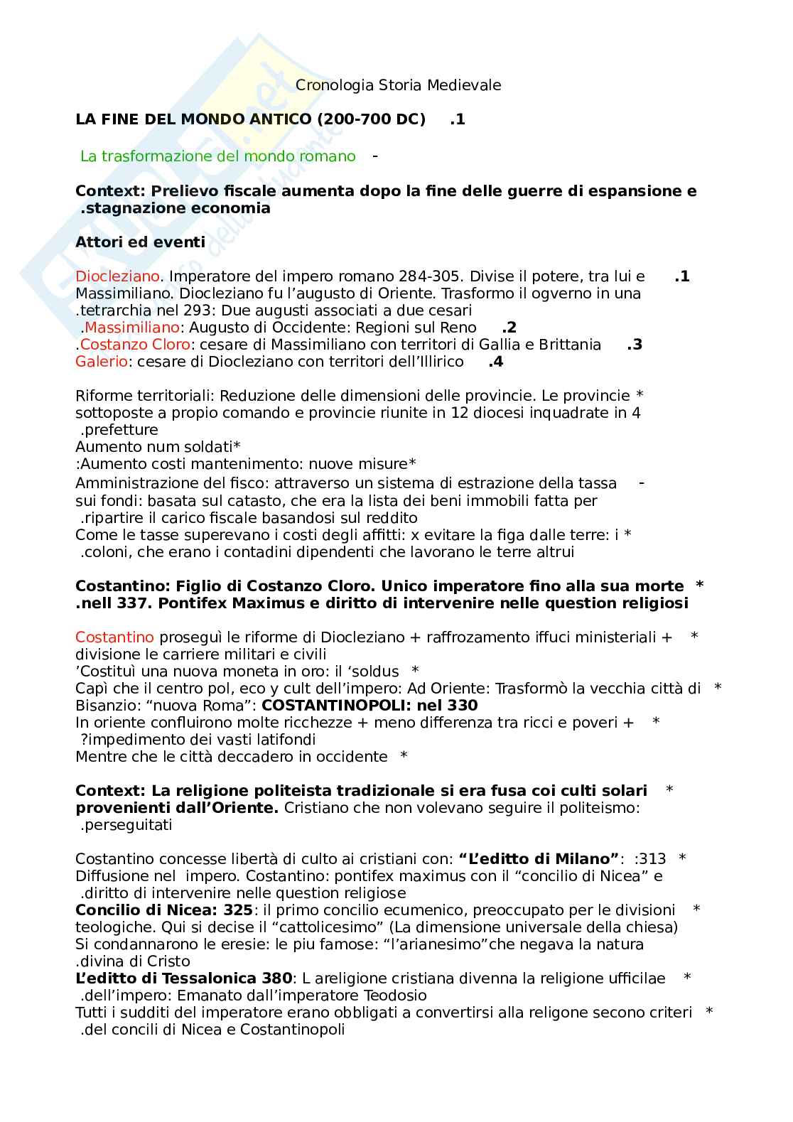 Storia medievale Pag. 1