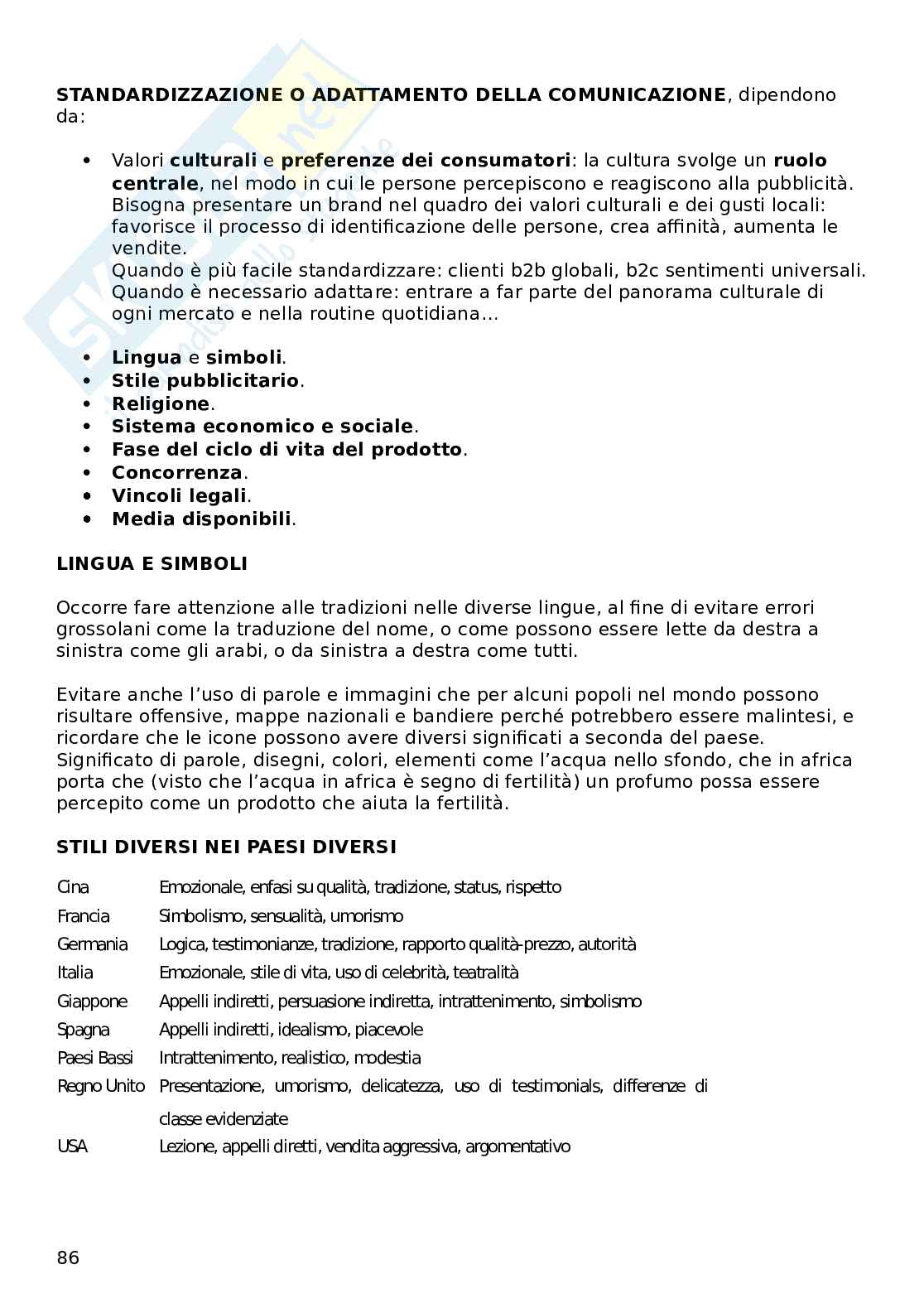 Marketing internazionale  Pag. 86