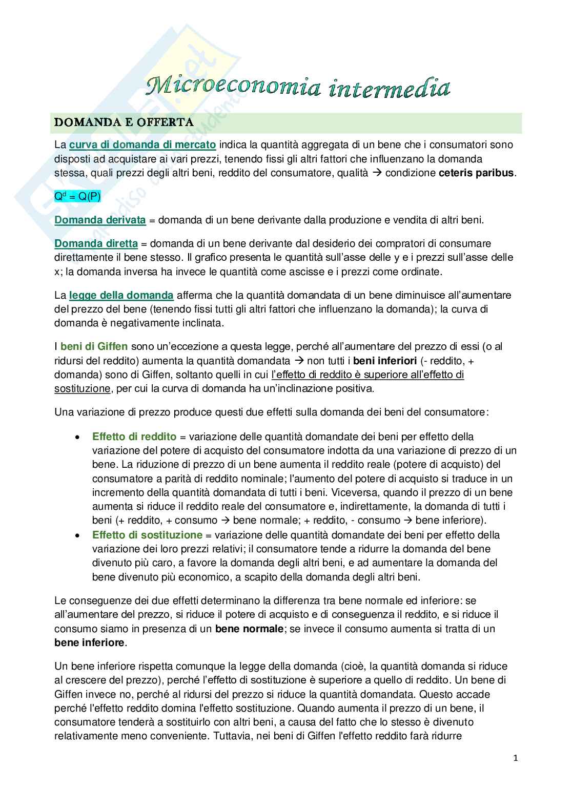 Microeconomia Pag. 1
