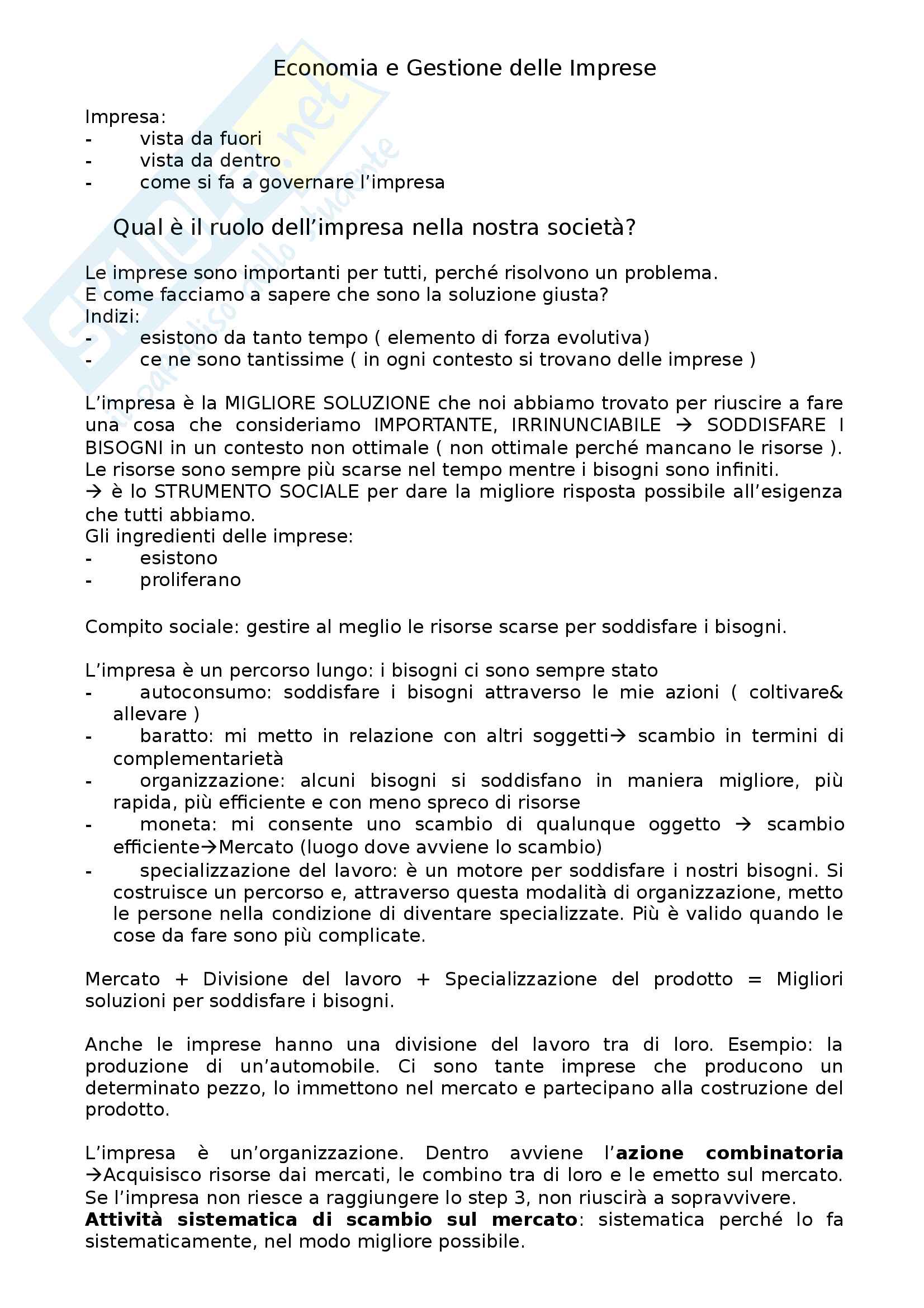 Appunti Economia E Gestione Delle Imprese Pdf