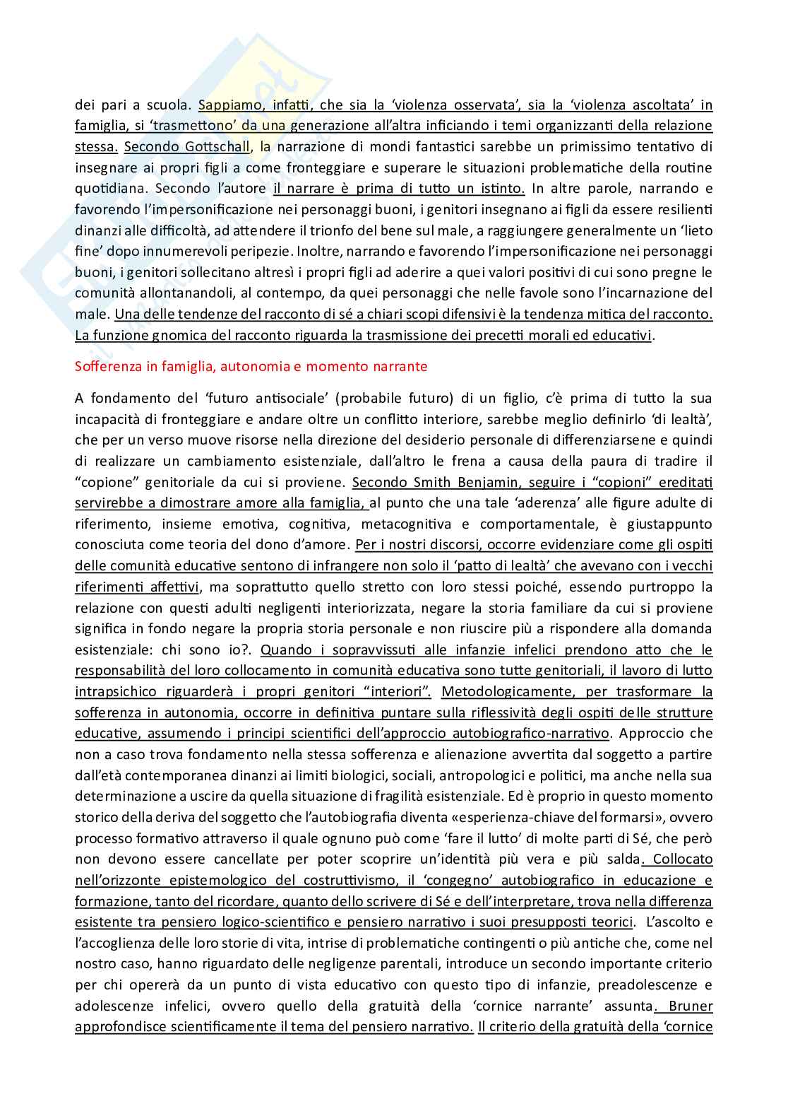 Metodologie dell'educazione professionale e progettazione degli interventi educativi Pag. 2