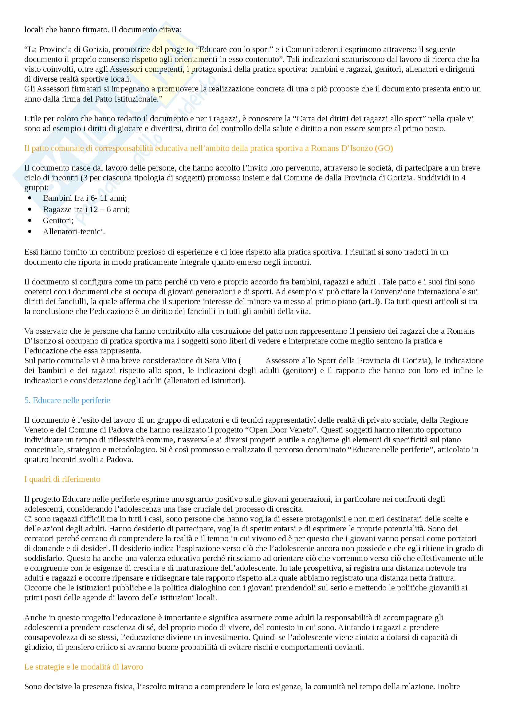 Riassunto esame Pedagogia della marginalità, prof. Santamaria, libro consigliato Dalla parte dell'educazione, Santamaria Pag. 6