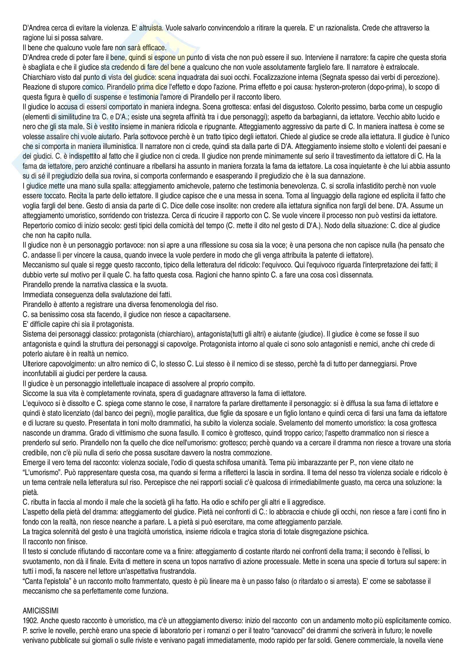 Letteratura italiana contemporanea Pag. 6