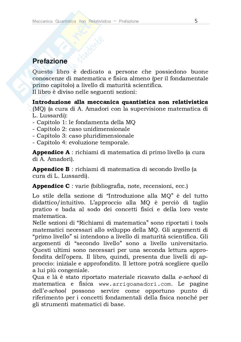 Meccanica Quantistica non Relativistica (eBook) Pag. 6