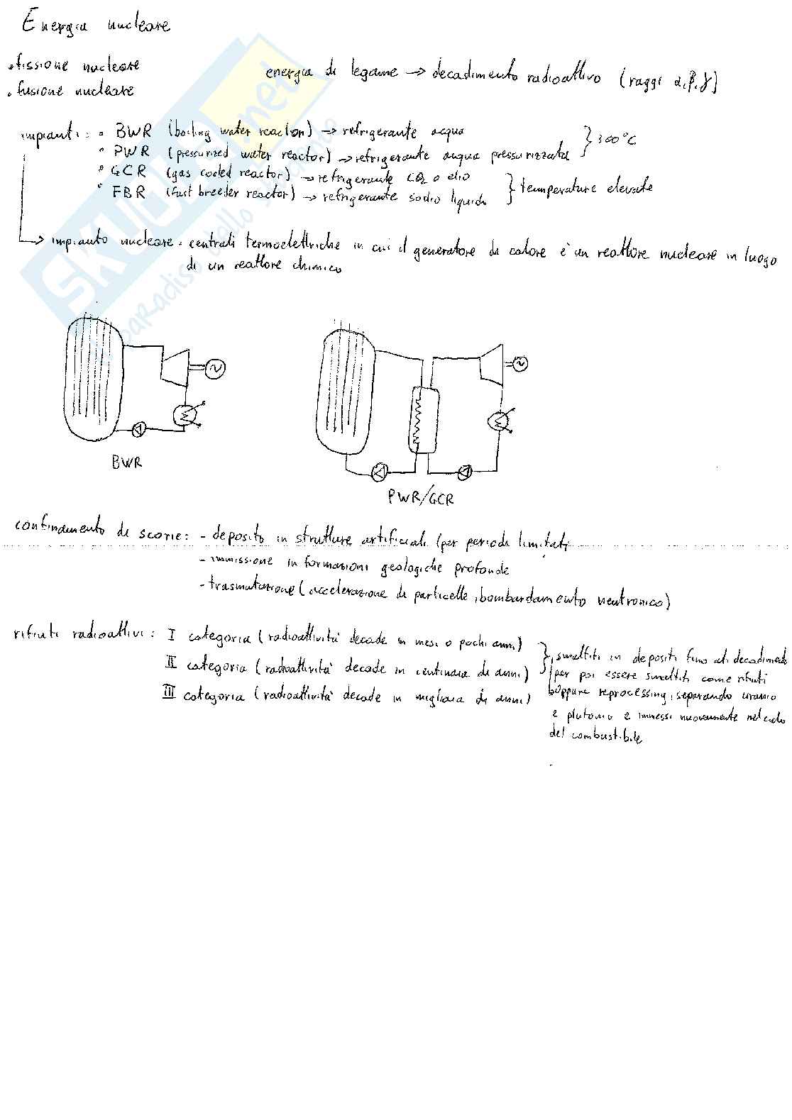 Appunti riassuntivi di Risorse energetiche ed energie alternative Pag. 1