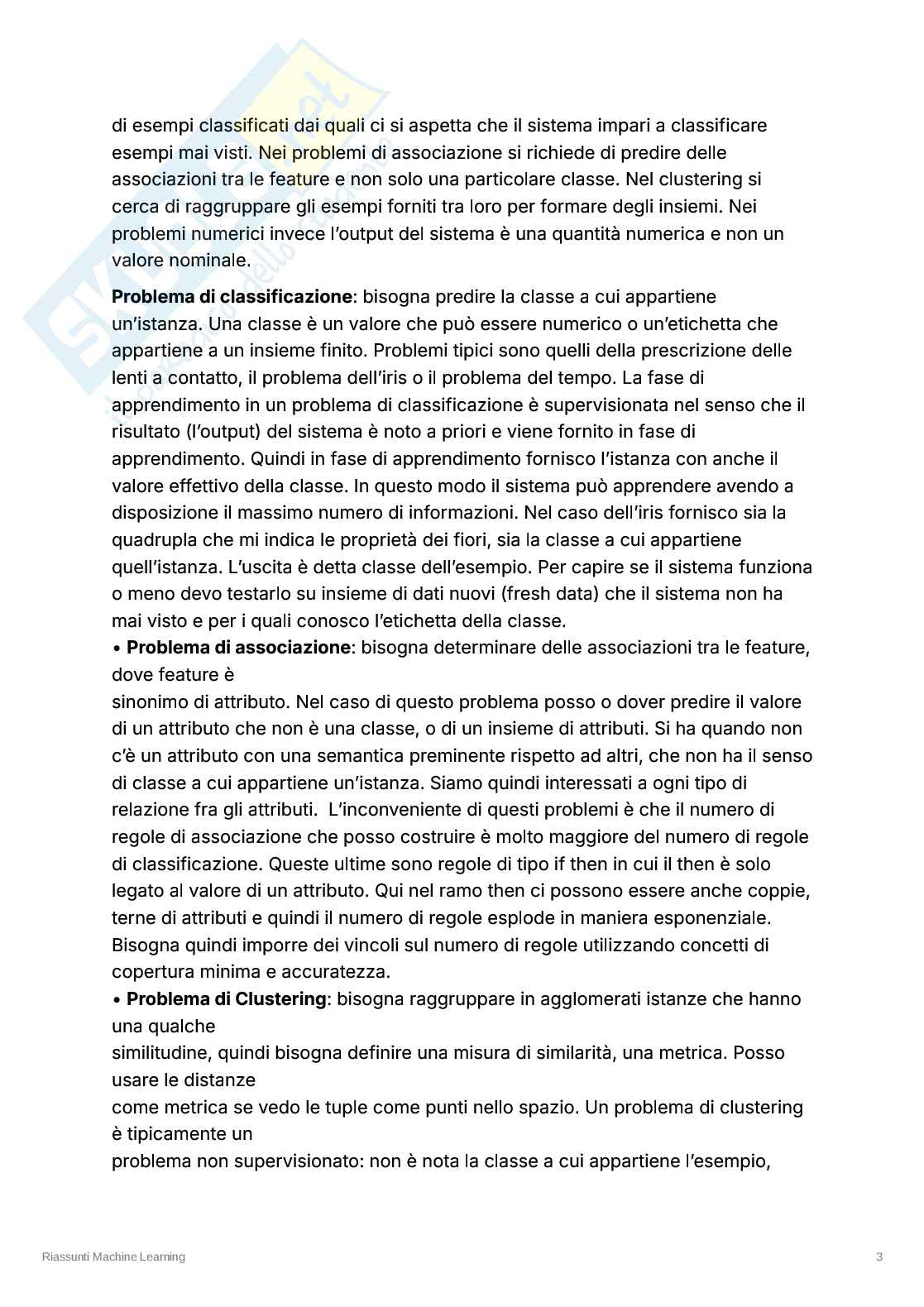 Input, output e rappresentazione della conoscenza nei sistemi di Machine Learning Pag. 2