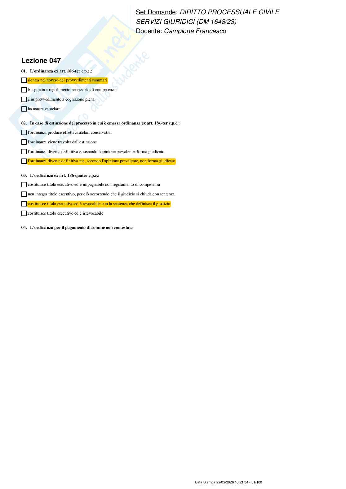 Paniere nuovo (2026) completo di Diritto processuale civile Pag. 51