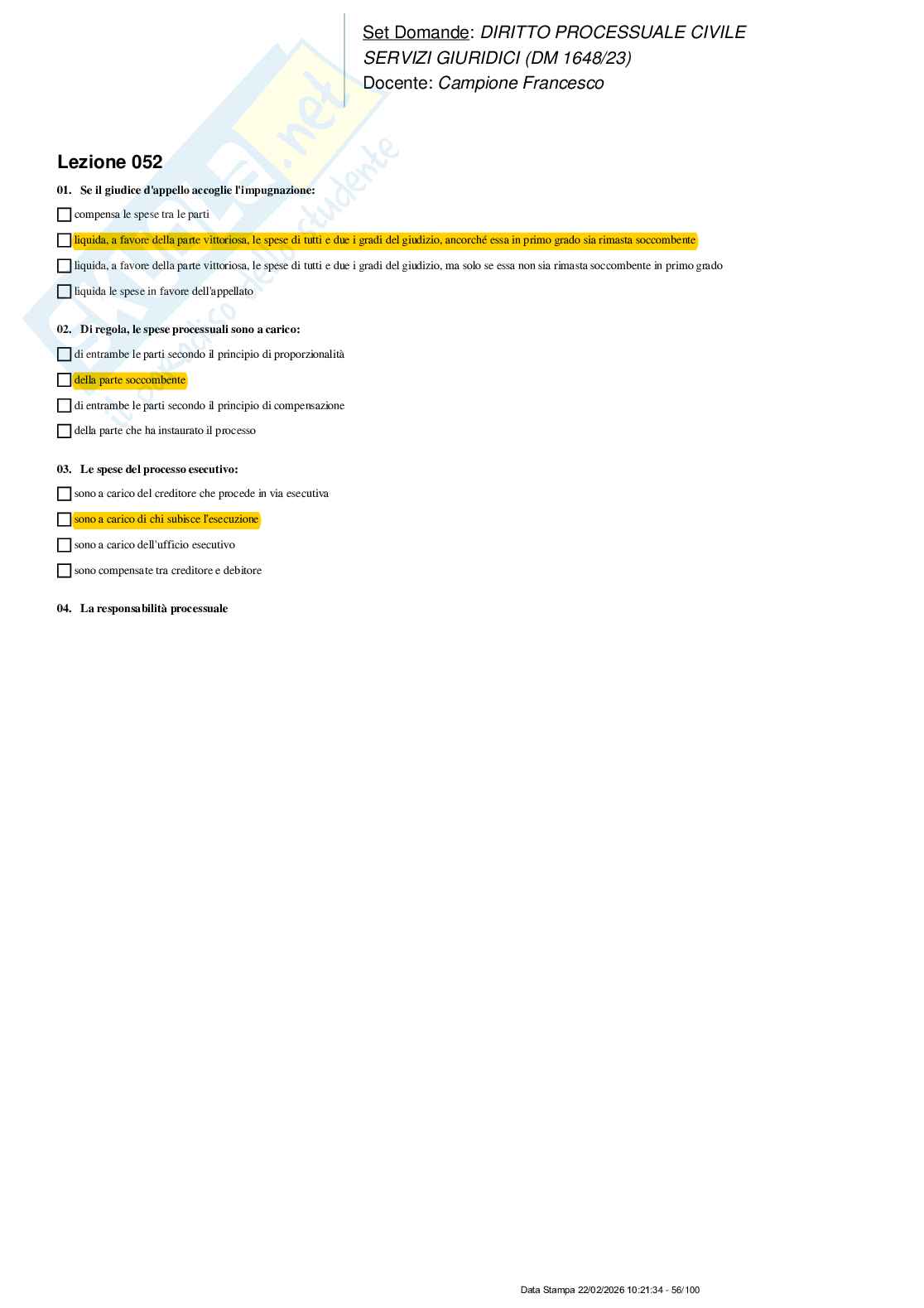 Paniere nuovo (2026) completo di Diritto processuale civile Pag. 56