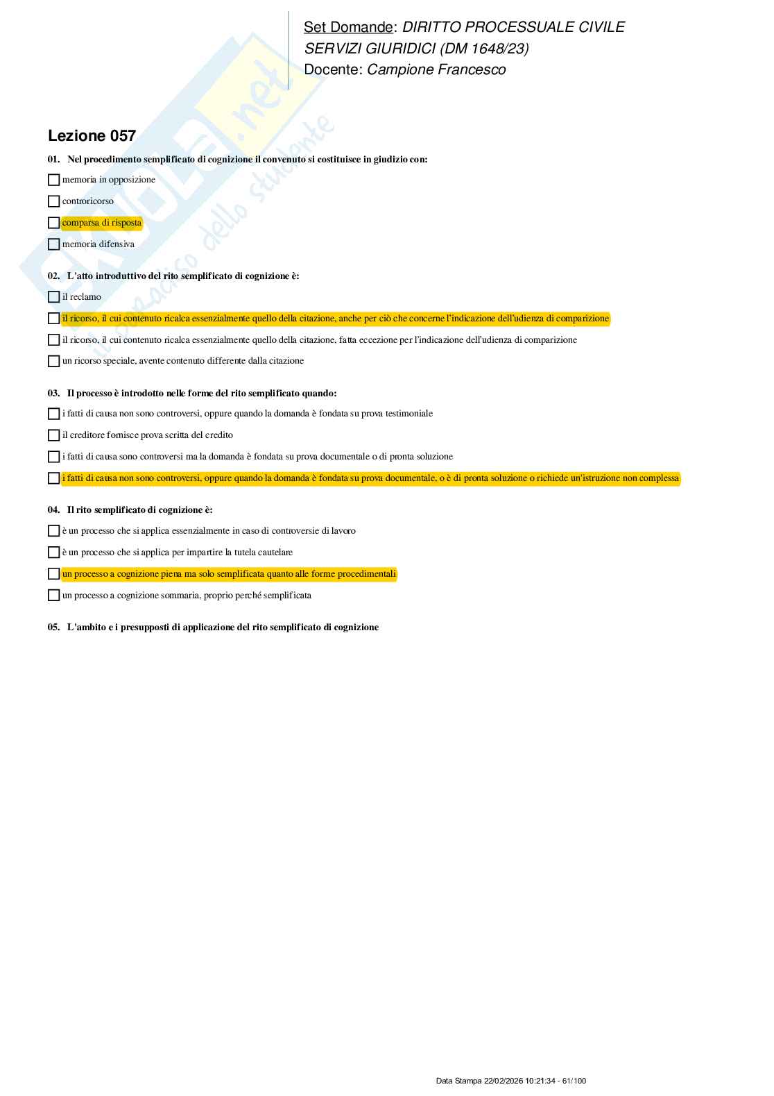 Paniere nuovo (2026) completo di Diritto processuale civile Pag. 61