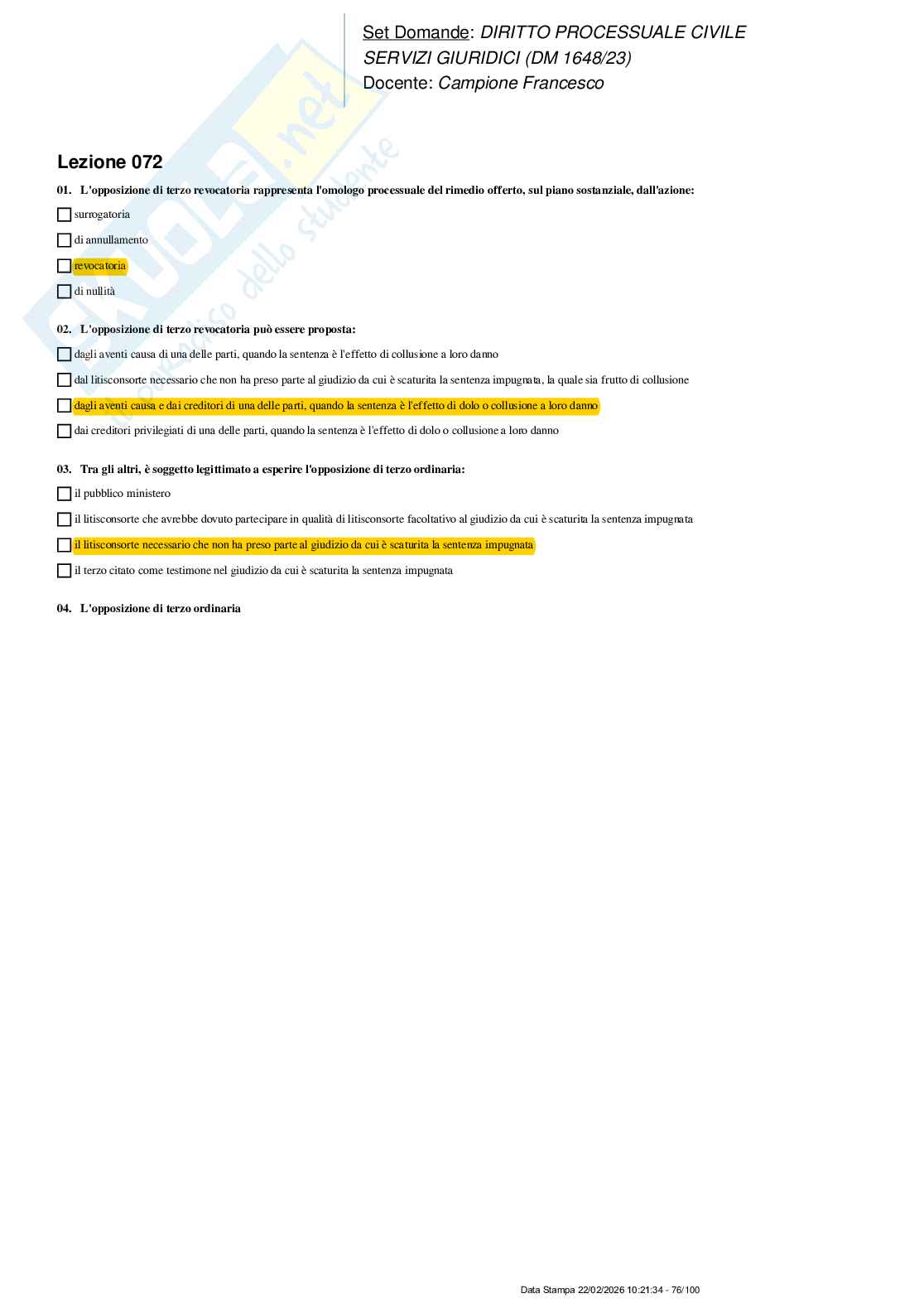 Paniere nuovo (2026) completo di Diritto processuale civile Pag. 76