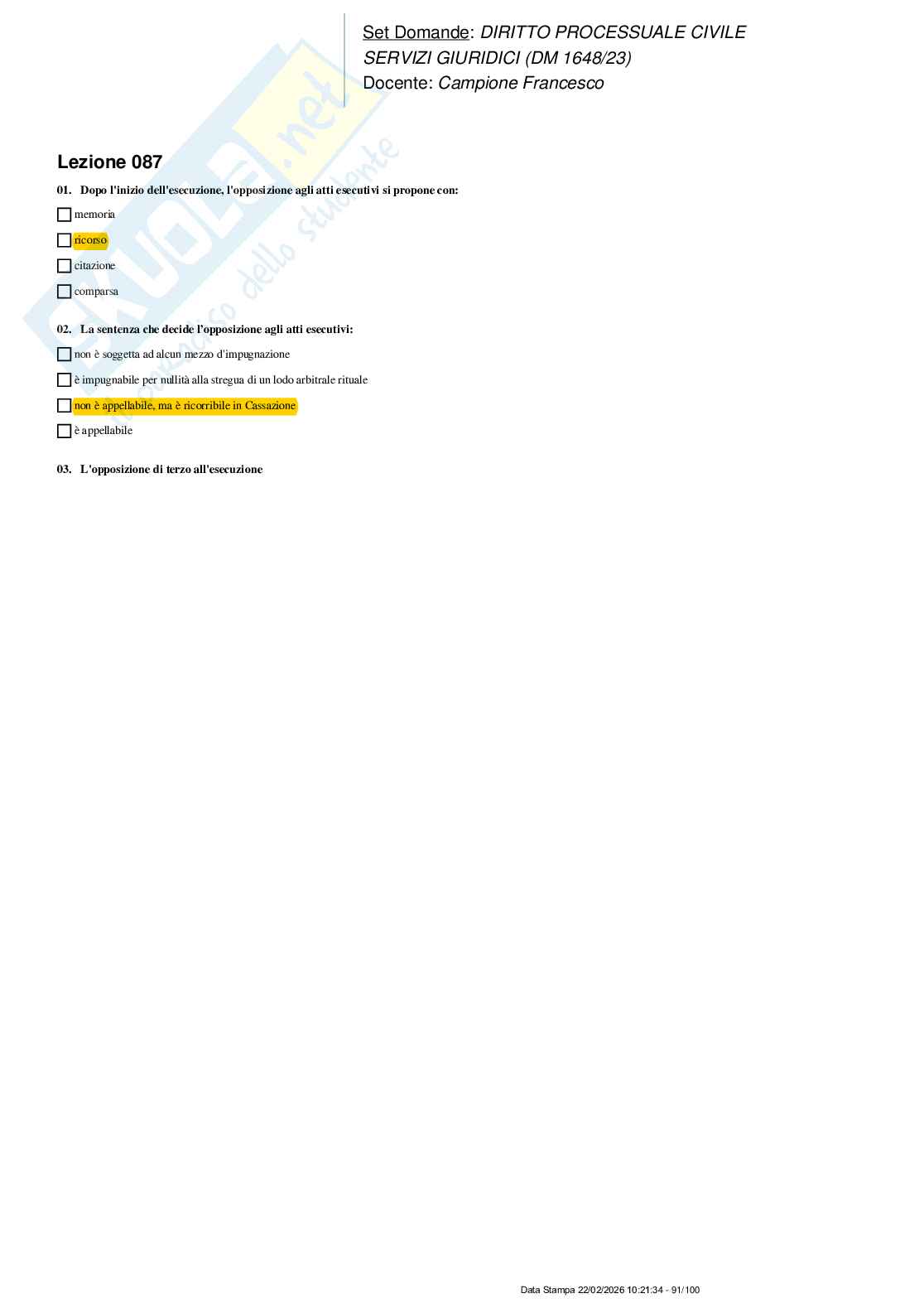 Paniere nuovo (2026) completo di Diritto processuale civile Pag. 91