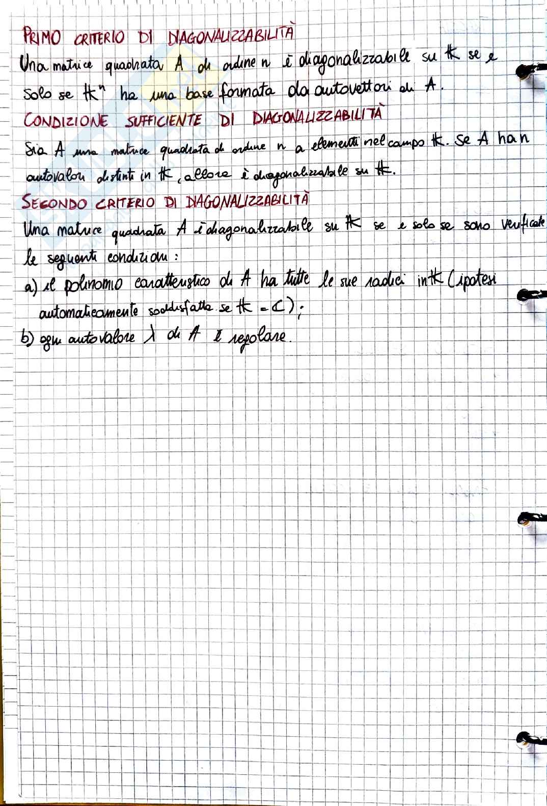  Geometria e algebra lineare: matrici associate alle applicazioni lineari e quoziente di Rayleigh Pag. 1