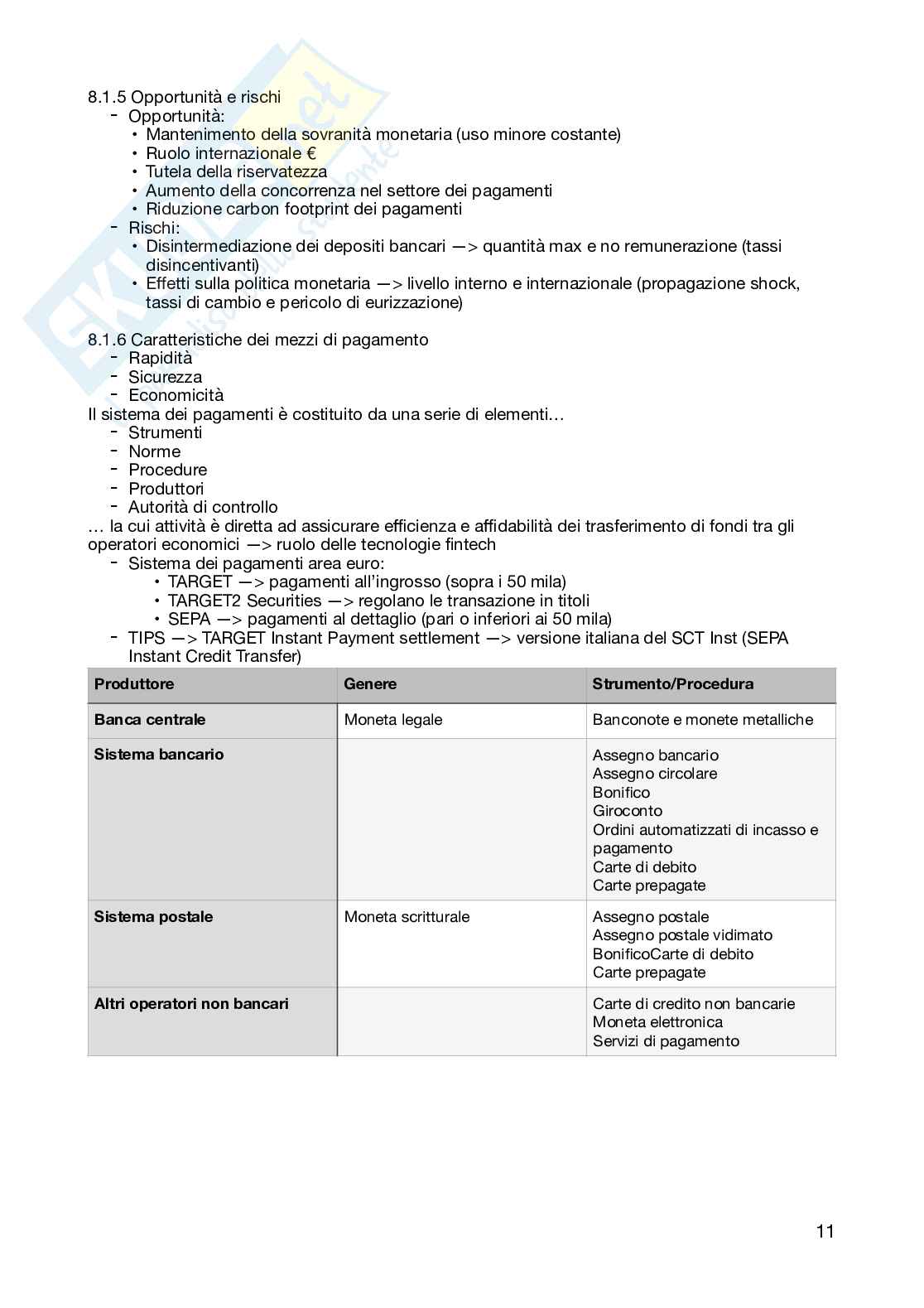 Economia e gestione della banca Pag. 11