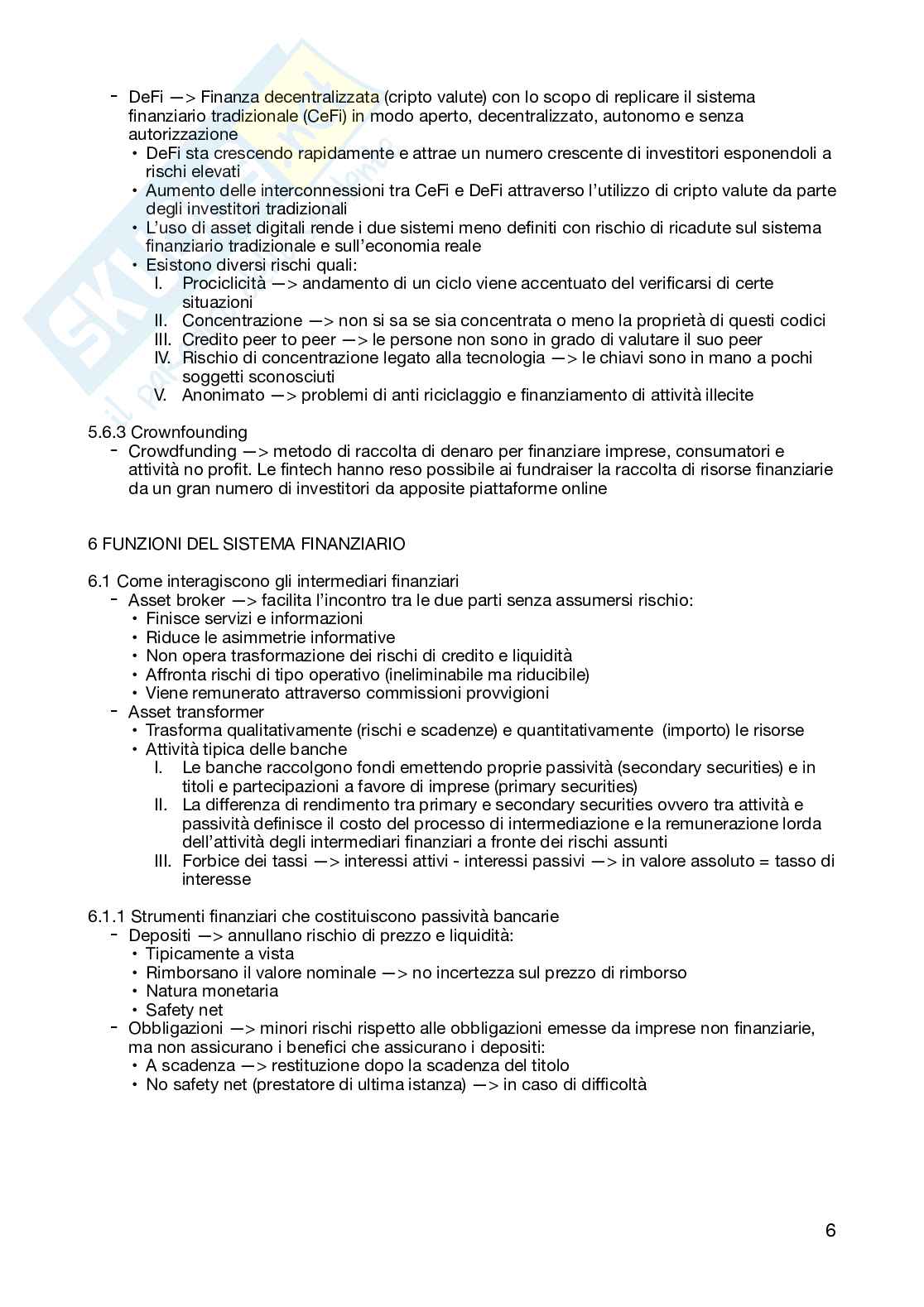 Economia e gestione della banca Pag. 6