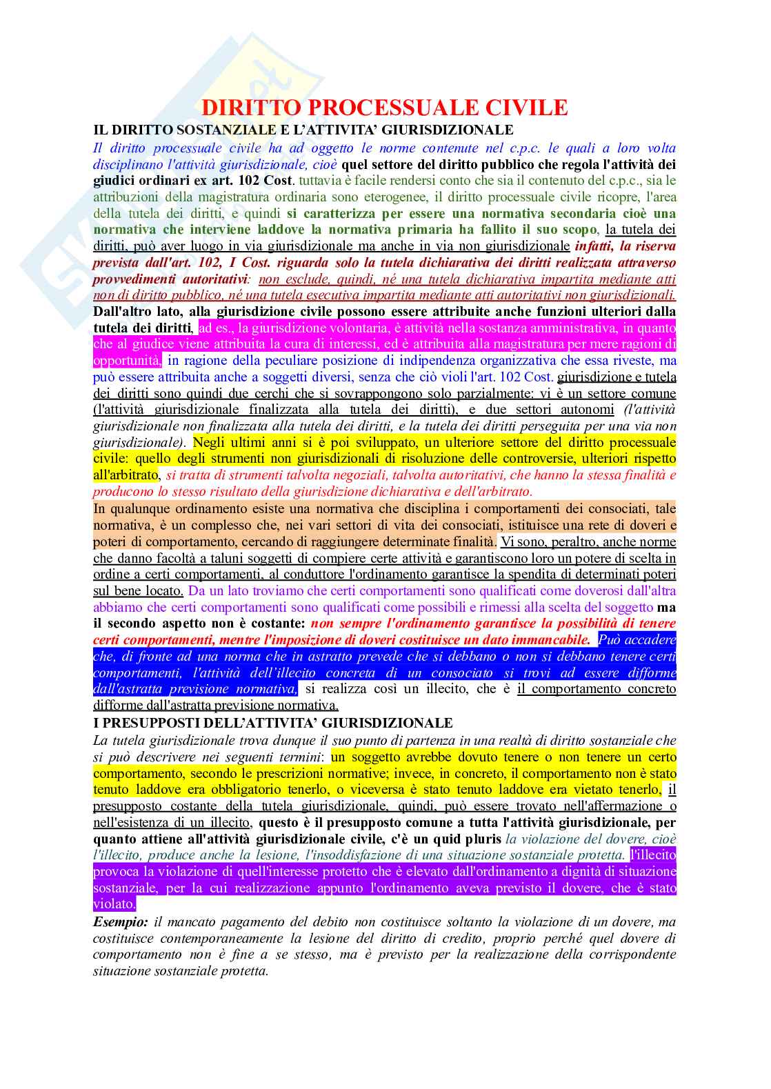 Diritto processuale civile  Pag. 1