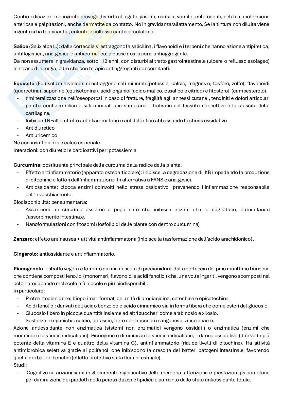 Schemi dei composti e domande di Fitoterapia e farmacognosia Pag. 6