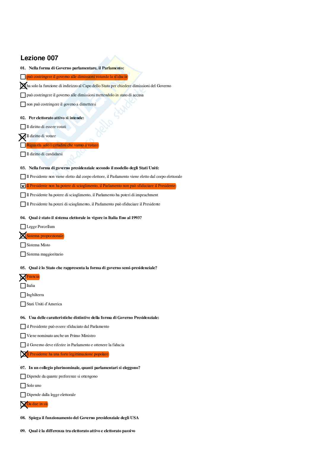 Paniere Diritto pubblico (2026) - Risposte multiple corrette Pag. 11