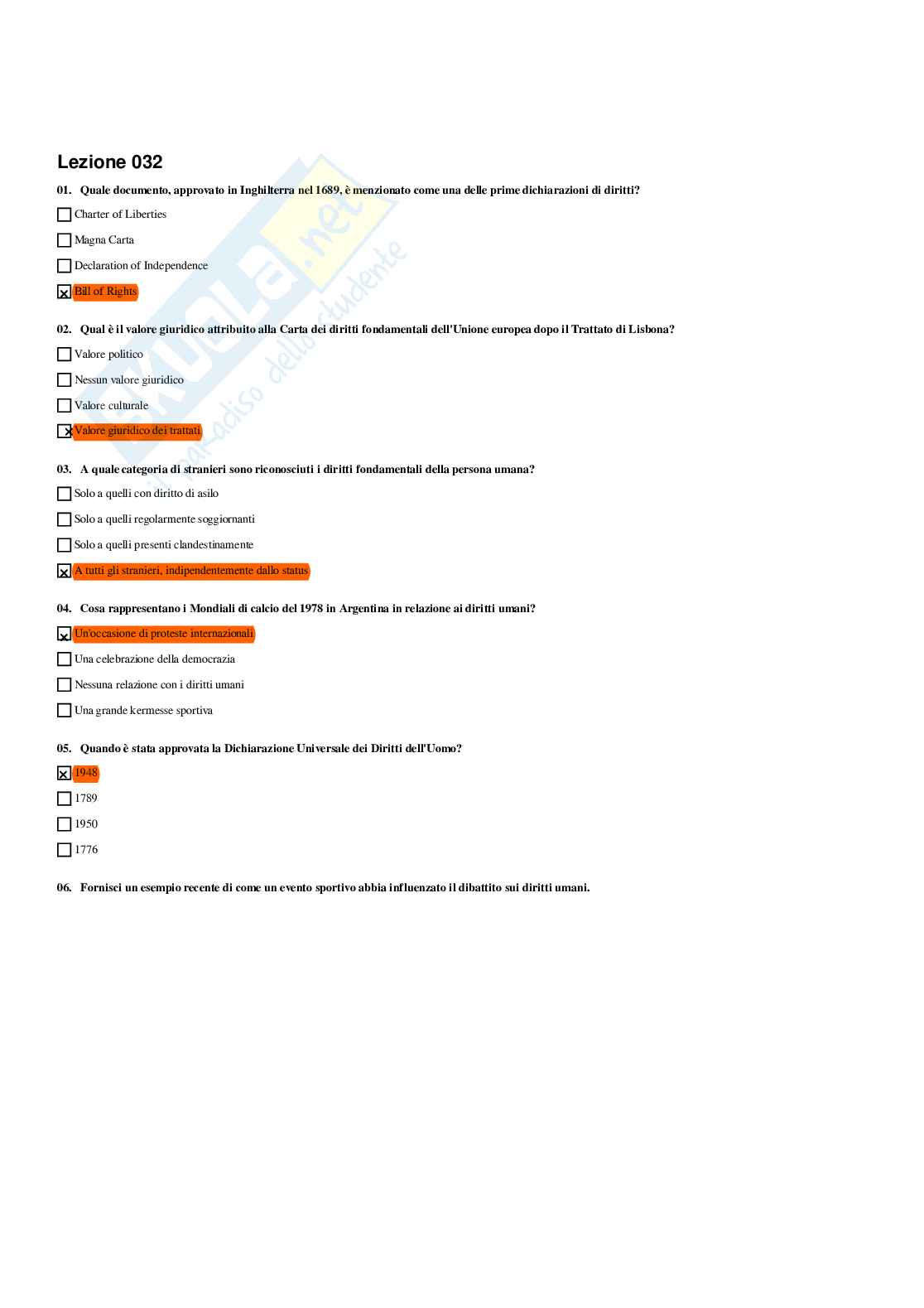 Paniere Diritto pubblico (2026) - Risposte multiple corrette Pag. 36