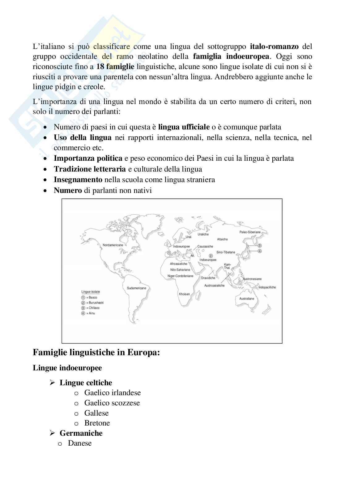 Riassunto esame Lingue del mondo, prof Pozza, libro consigliato La linguistica, Berruto, Cerruti Pag. 2