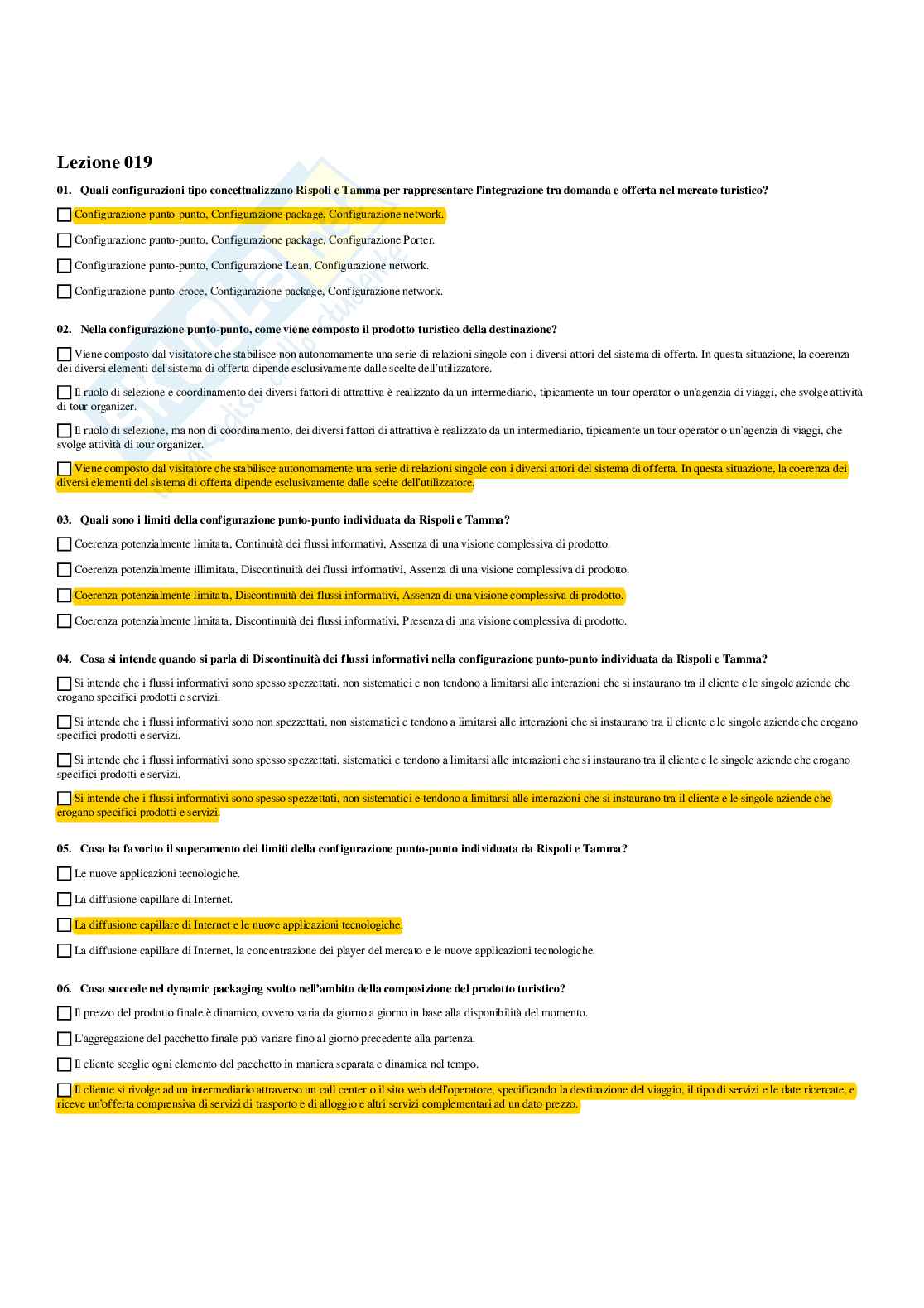 Paniere Reti d'azienda per il turismo - Risposte multiple - aggiornato (2025) Pag. 41