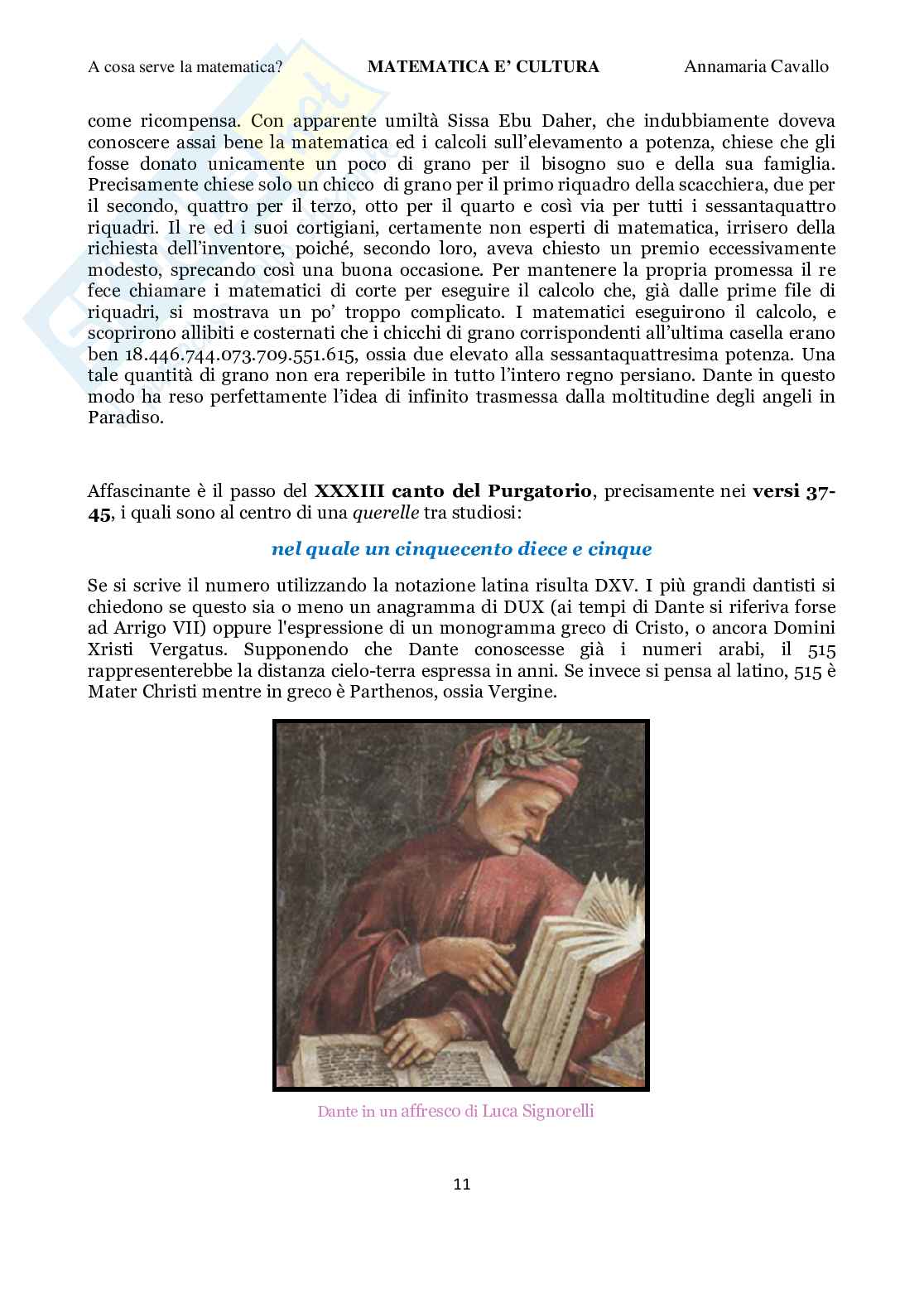 Matematica: a cosa serve? Pag. 11