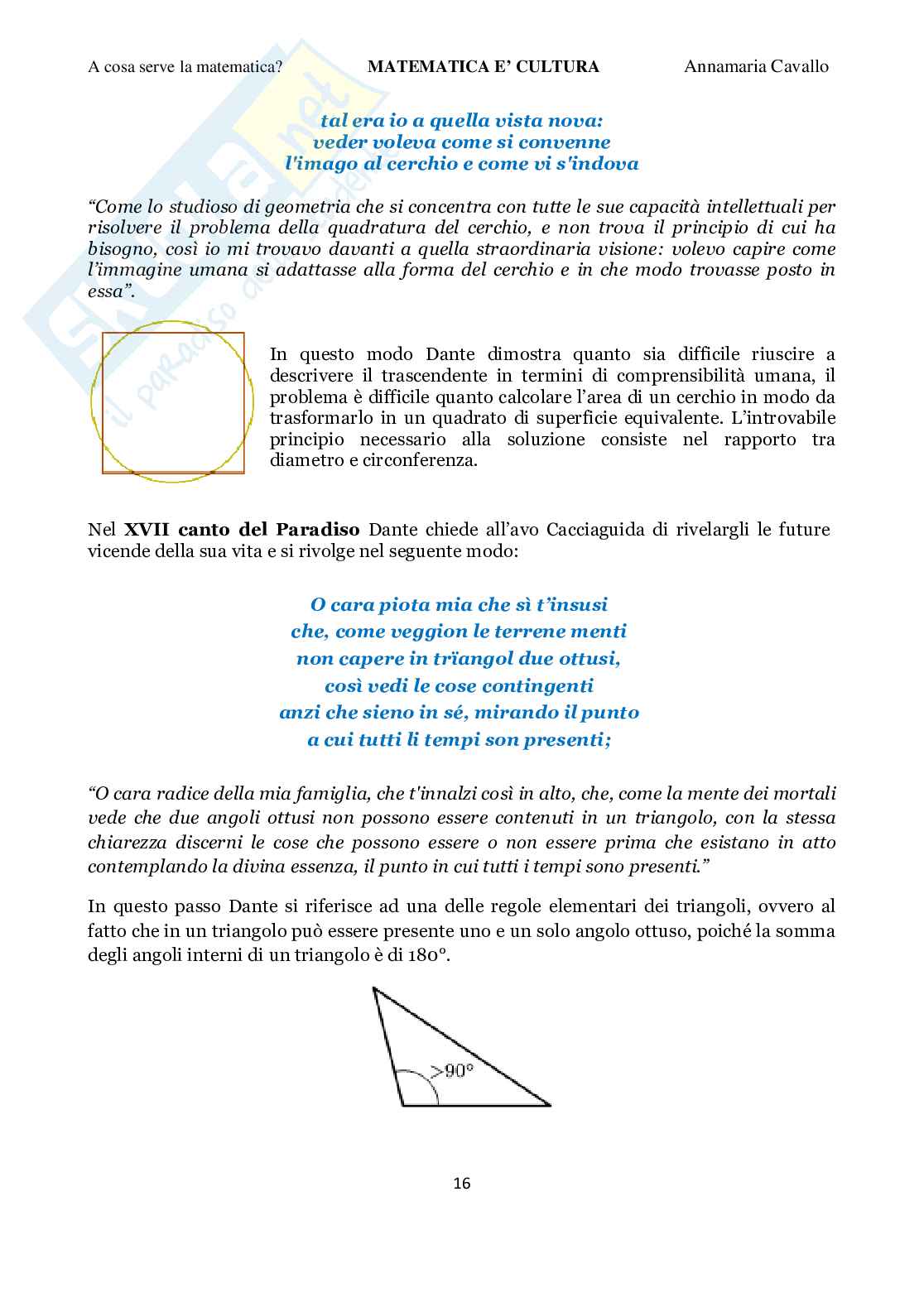 Matematica: a cosa serve? Pag. 16