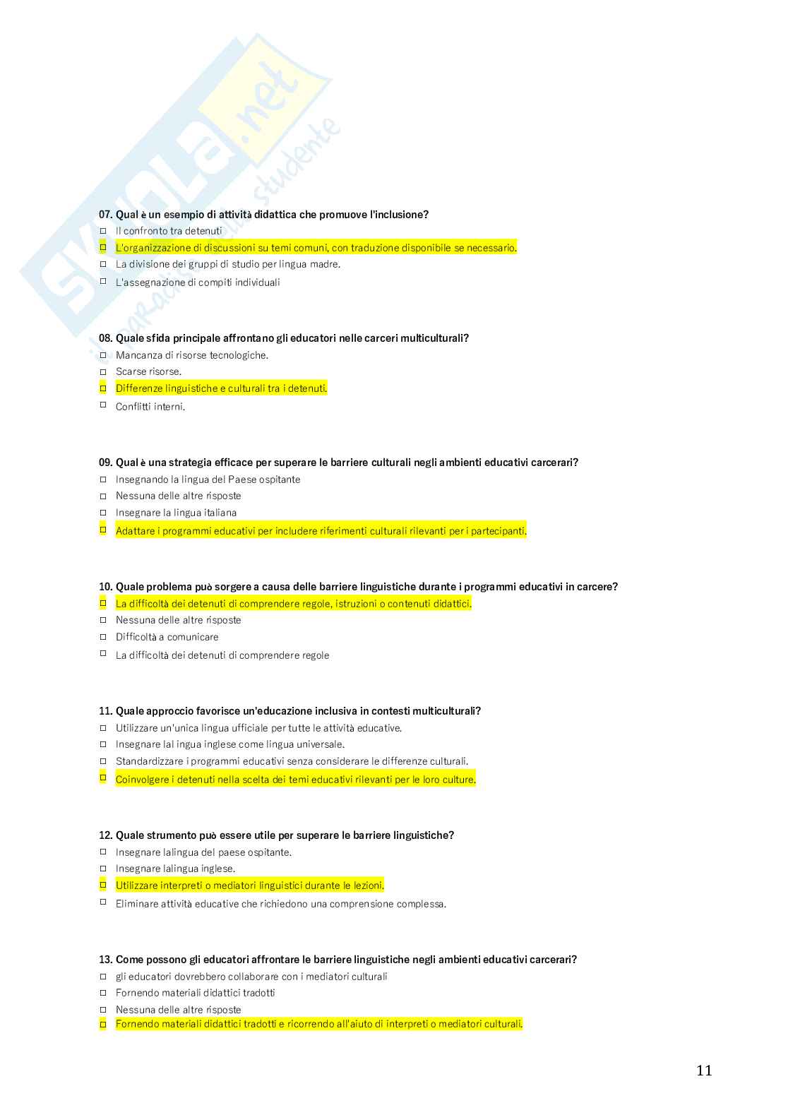 Modelli educativi in contesti scolastici speciali - Master di II livello — Educare in istituti penitenziari   Pag. 11