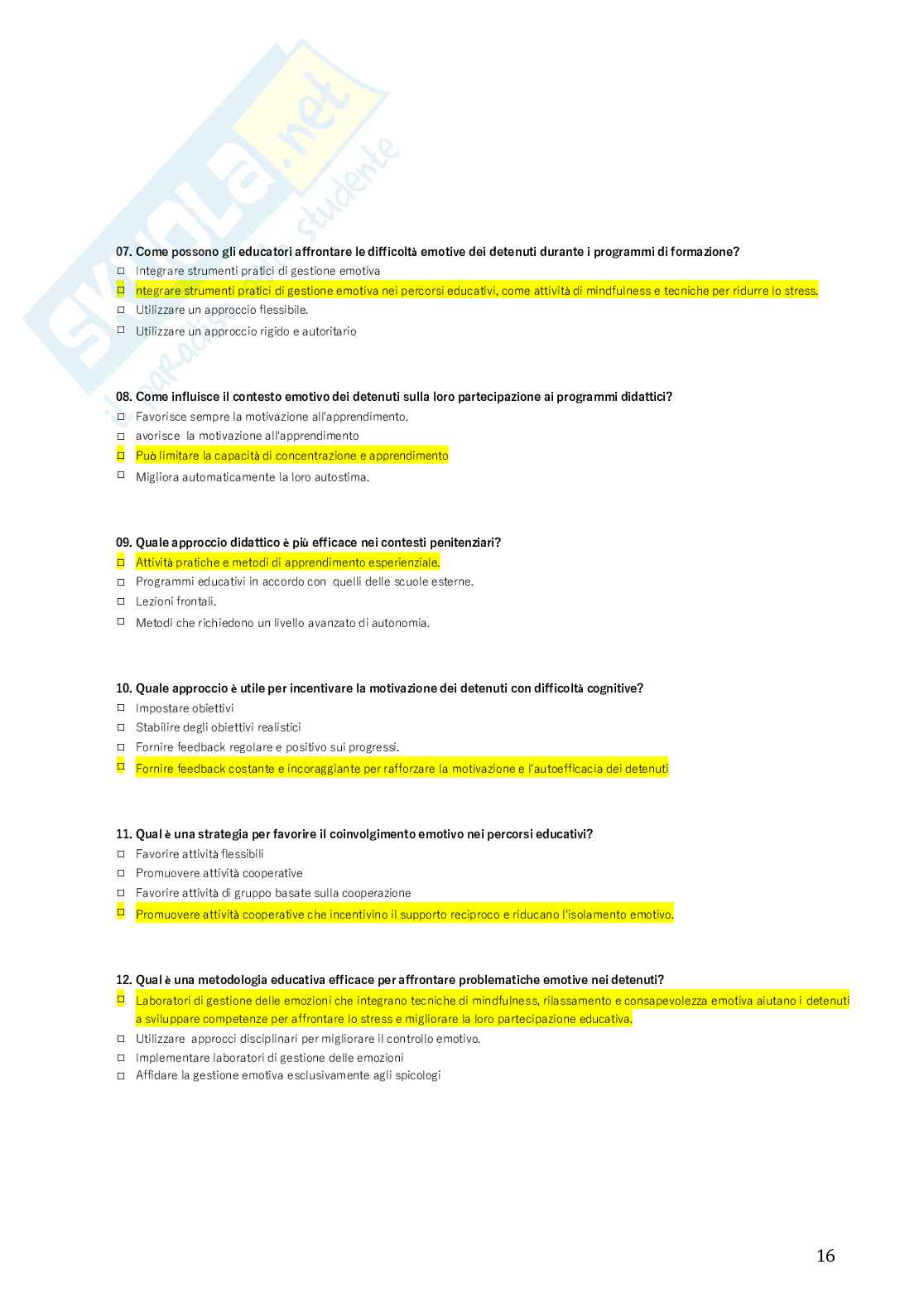 Modelli educativi in contesti scolastici speciali - Master di II livello — Educare in istituti penitenziari   Pag. 16