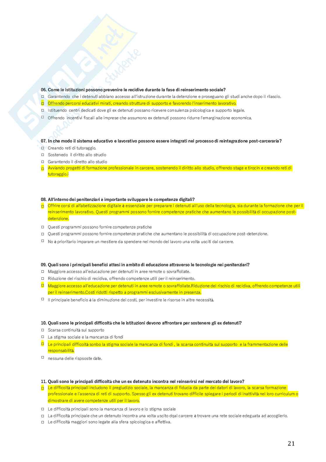 Modelli educativi in contesti scolastici speciali - Master di II livello — Educare in istituti penitenziari   Pag. 21