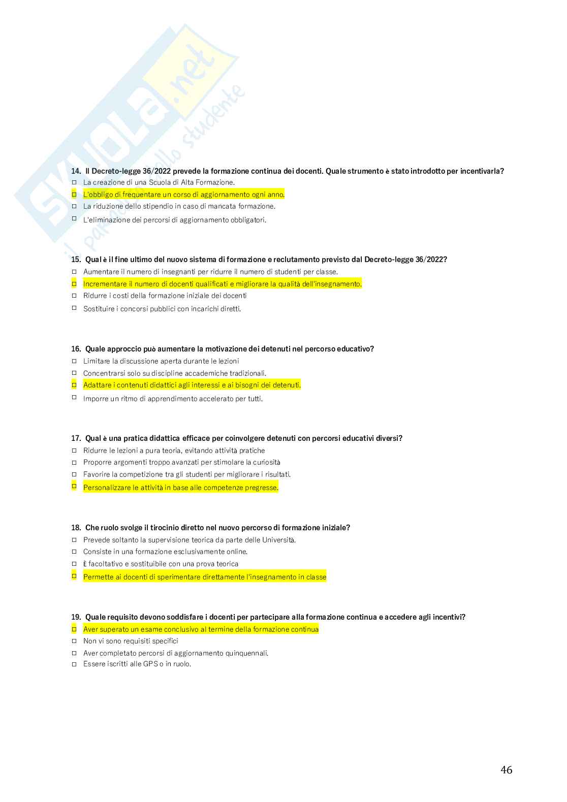 Modelli educativi in contesti scolastici speciali - Master di II livello — Educare in istituti penitenziari   Pag. 46