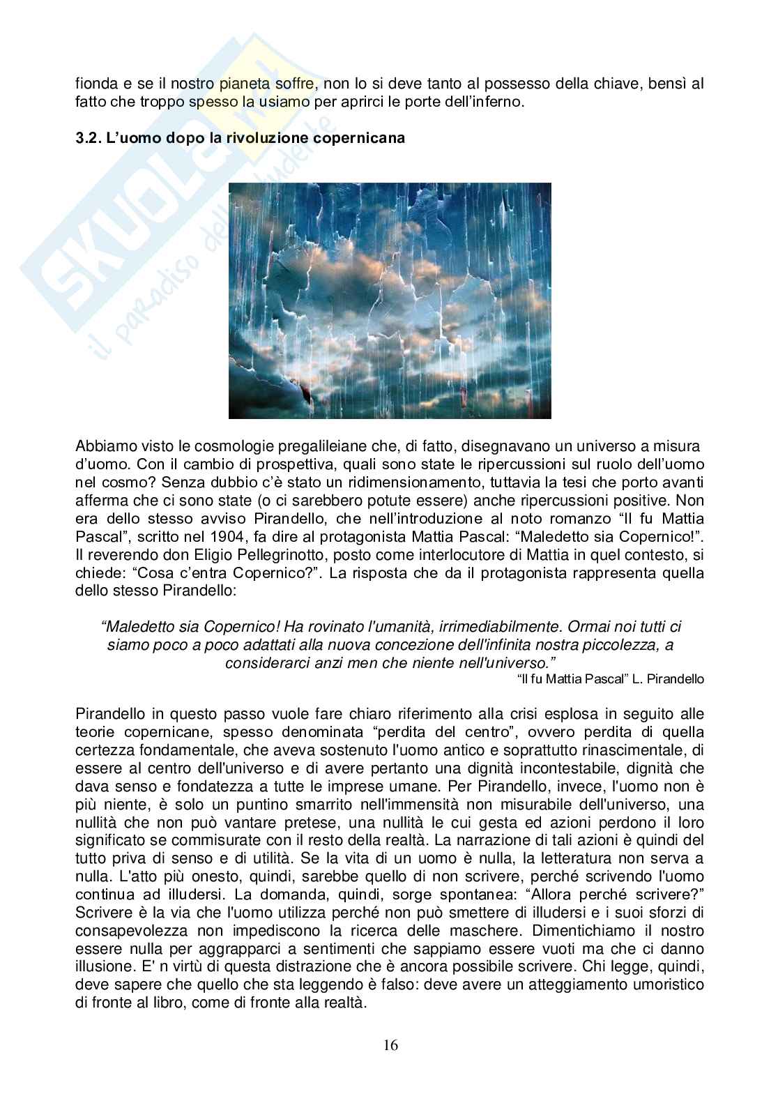 Scienza e visione del mondo tesina Pag. 16