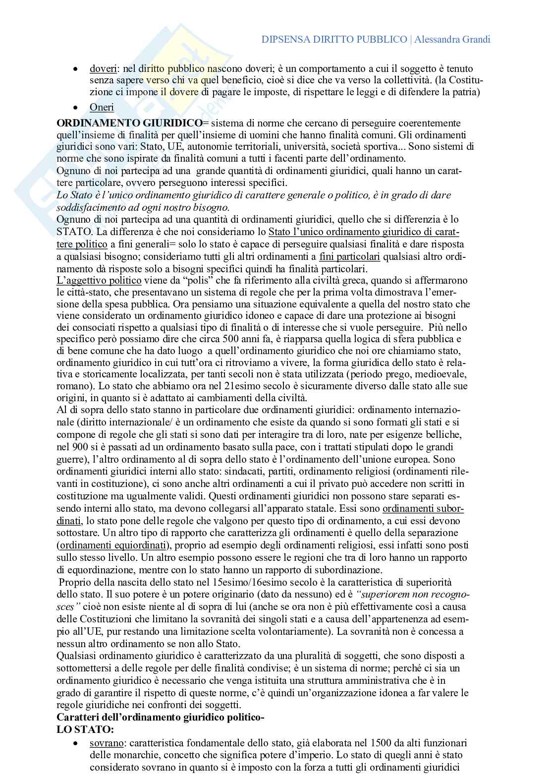 Dispensa appunti Diritto pubblico Pag. 2