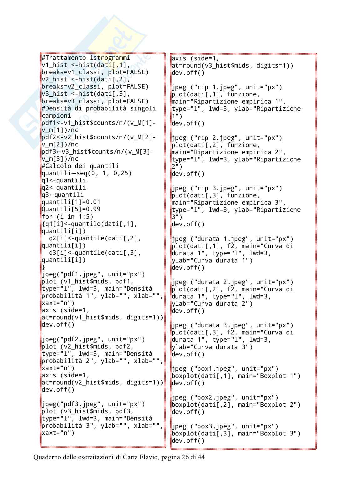 Esercizi svolti di Idrologia statistica, con software R Pag. 26