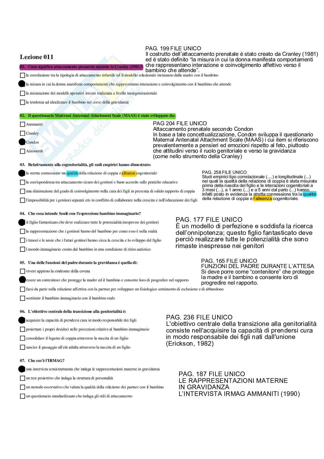 Paniere Psicologia dello sviluppo e delle relazioni interpersonali - Risposte multiple - aggiornato (2026) Pag. 21