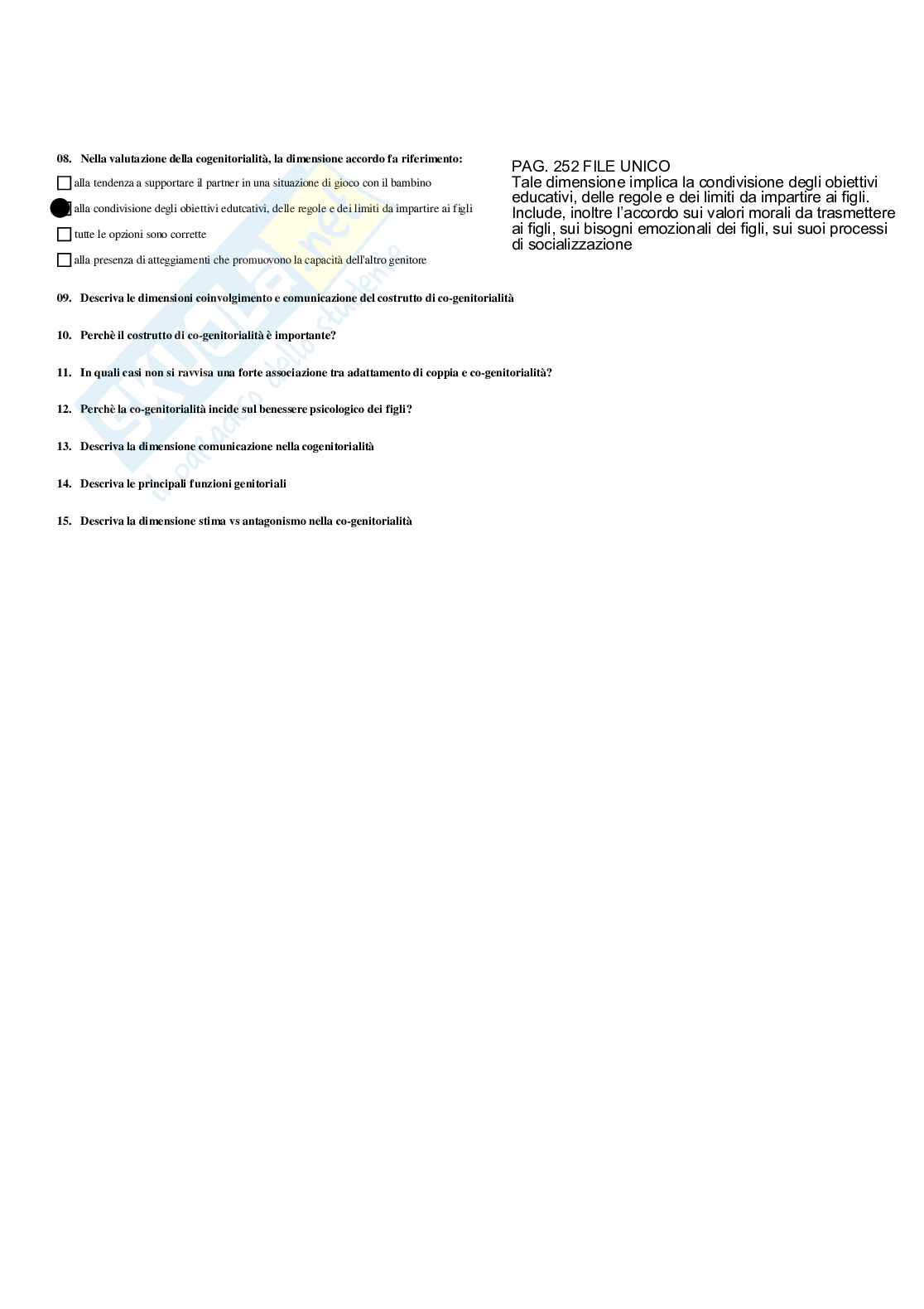 Paniere Psicologia dello sviluppo e delle relazioni interpersonali - Risposte multiple - aggiornato (2026) Pag. 26