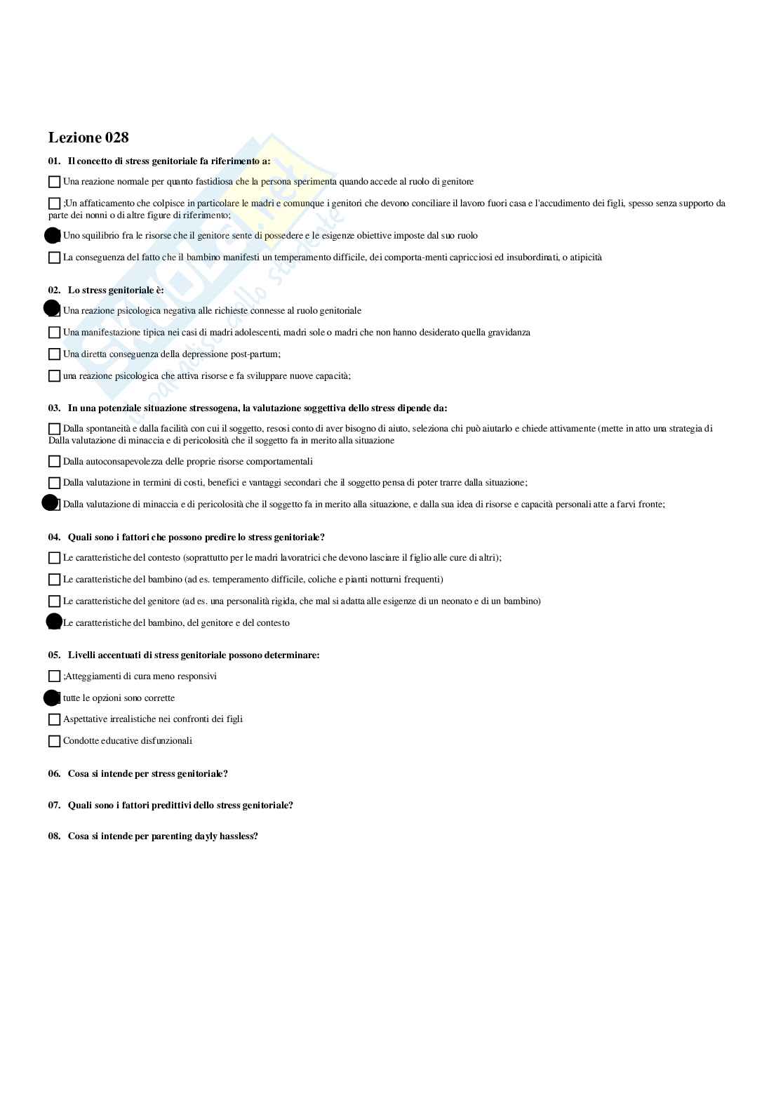 Paniere Psicologia dello sviluppo e delle relazioni interpersonali - Risposte multiple - aggiornato (2026) Pag. 41