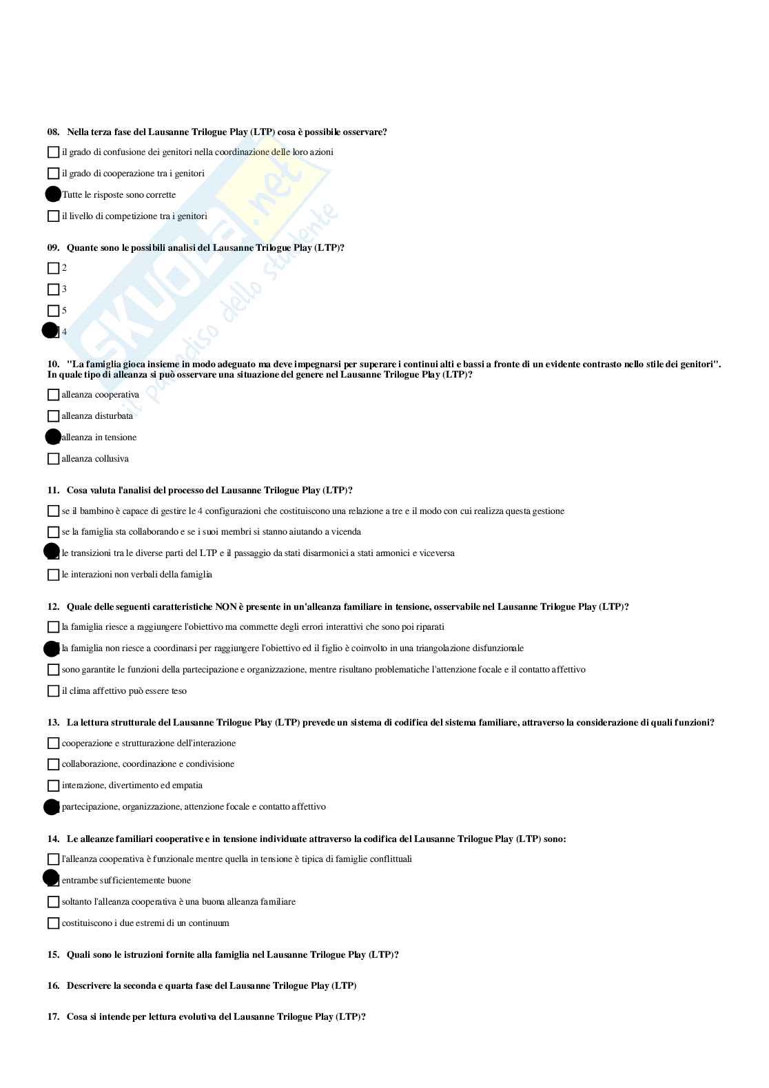 Paniere Psicologia dello sviluppo e delle relazioni interpersonali - Risposte multiple - aggiornato (2026) Pag. 46