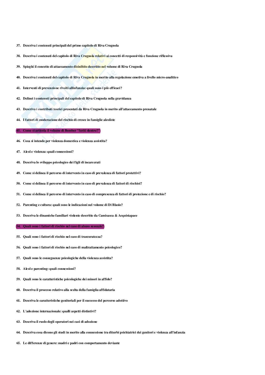 Paniere Psicologia dello sviluppo e delle relazioni interpersonali - Risposte multiple - aggiornato (2026) Pag. 6