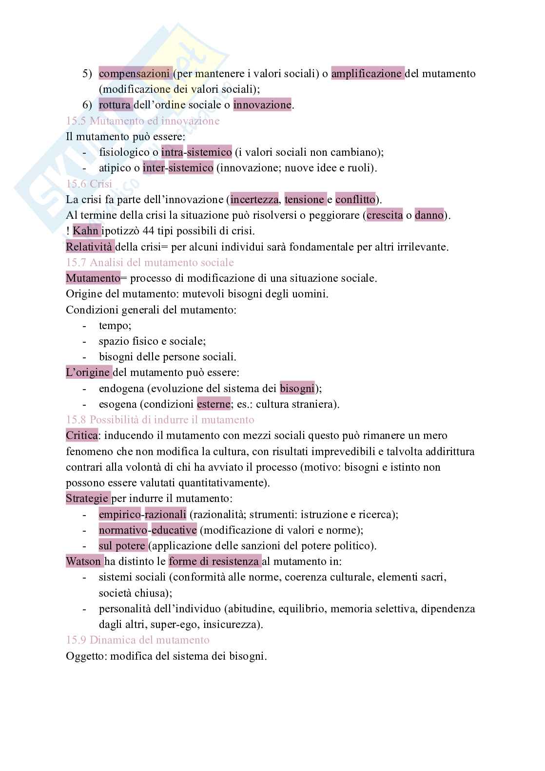 Riassunto esame Sociologia , Prof. Iannone Roberta, libro consigliato La conoscenza sociologica, Mongardini Pag. 31