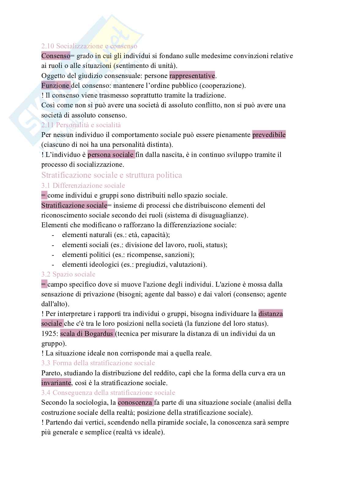 Riassunto esame Sociologia , Prof. Iannone Roberta, libro consigliato La conoscenza sociologica, Mongardini Pag. 6