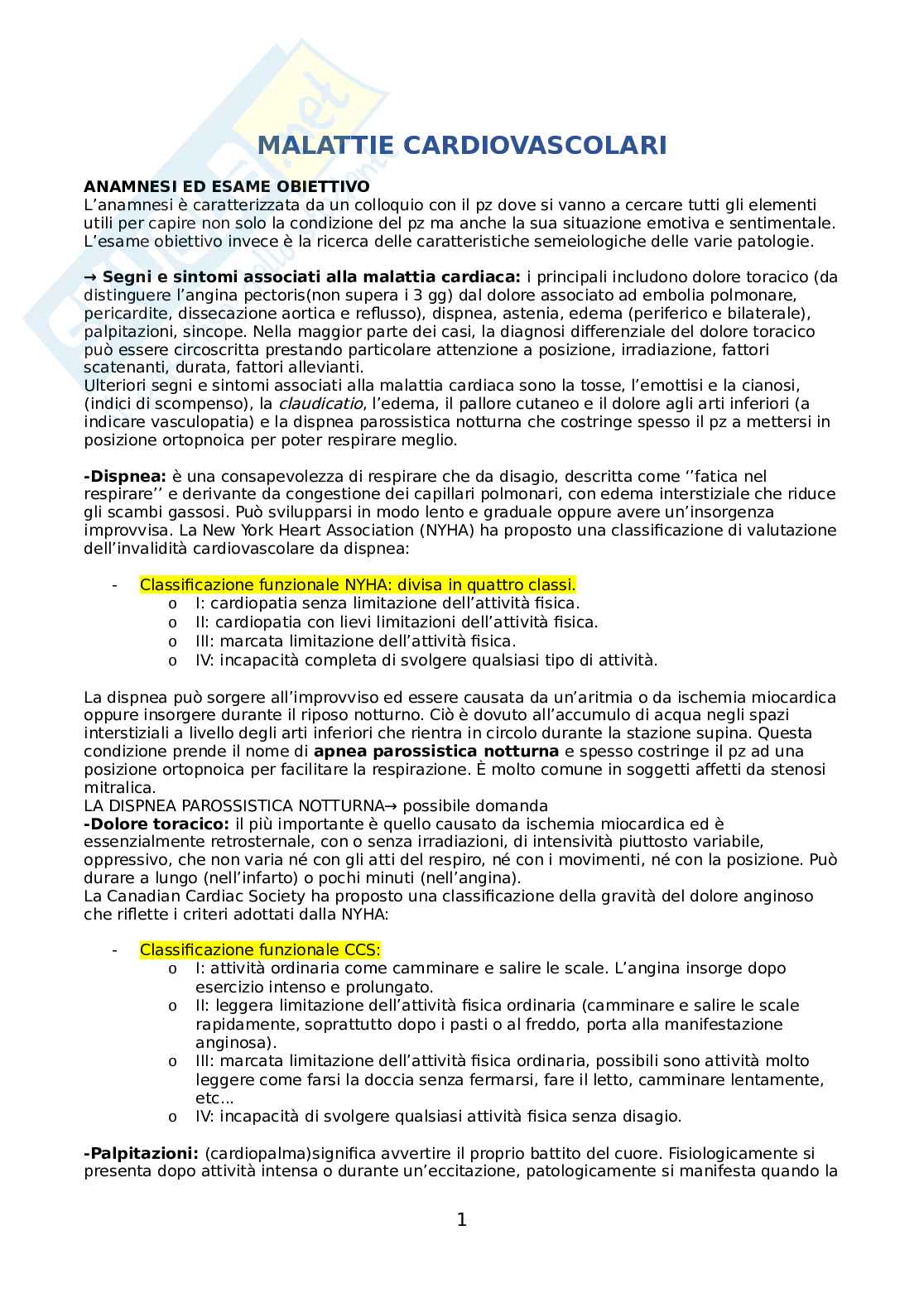 Malattie cardiovascolari Pag. 1