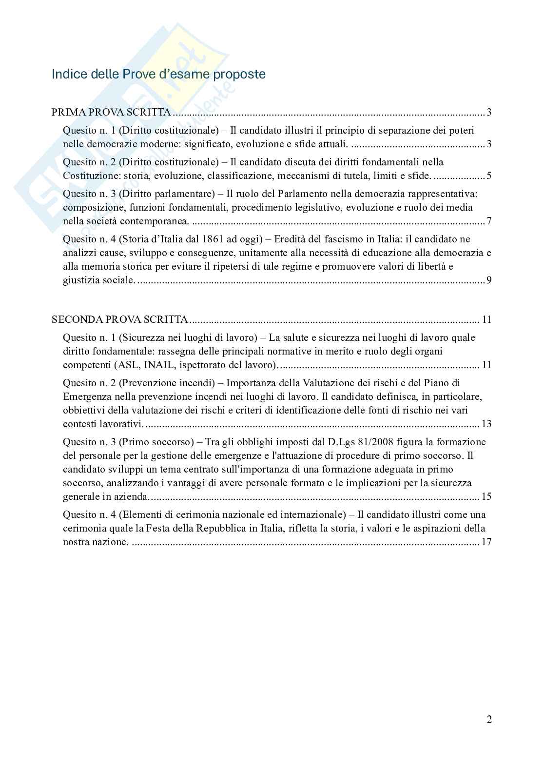 Tracce svolte delle prove scritte per Concorso 100 Assistenti Parlamentari Camera dei Deputati - svolgimento tracce esame con soluzione Pag. 2