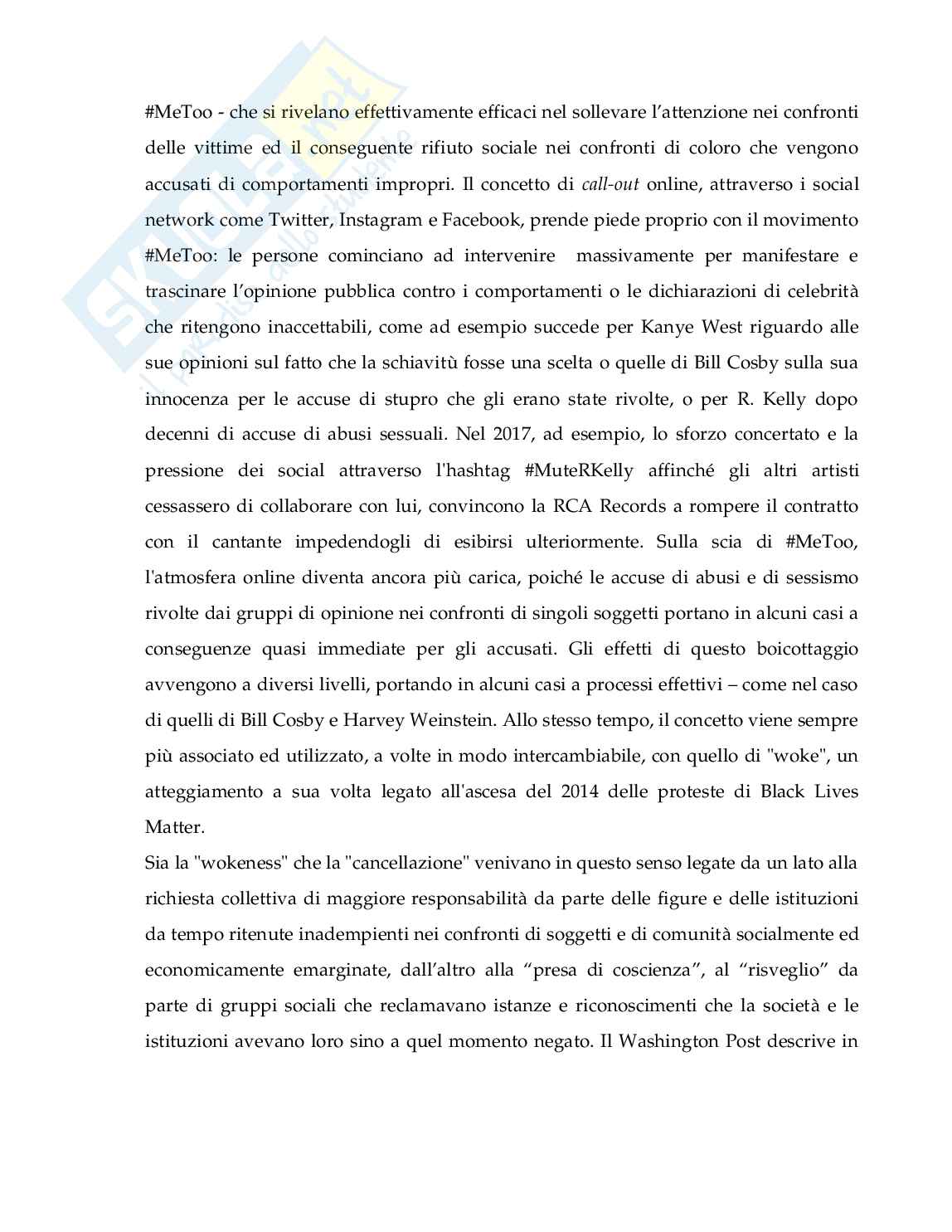 Analisi culturale della cancel culture Pag. 11