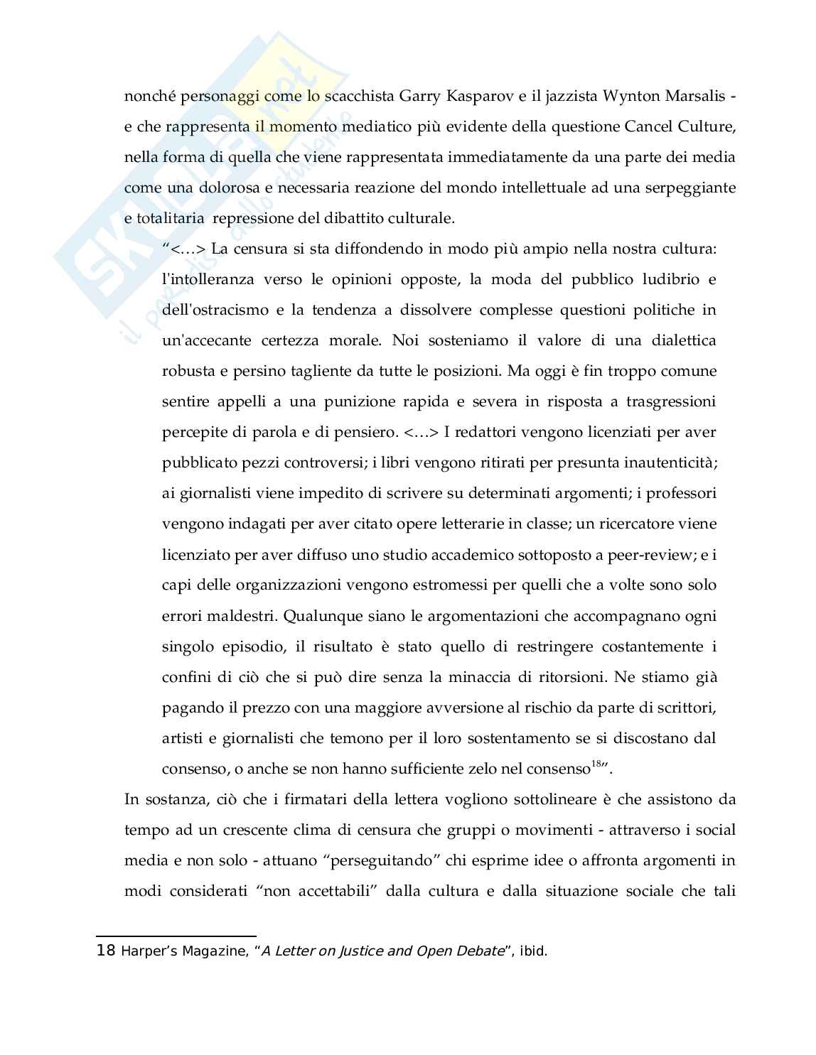 Analisi culturale della cancel culture Pag. 16
