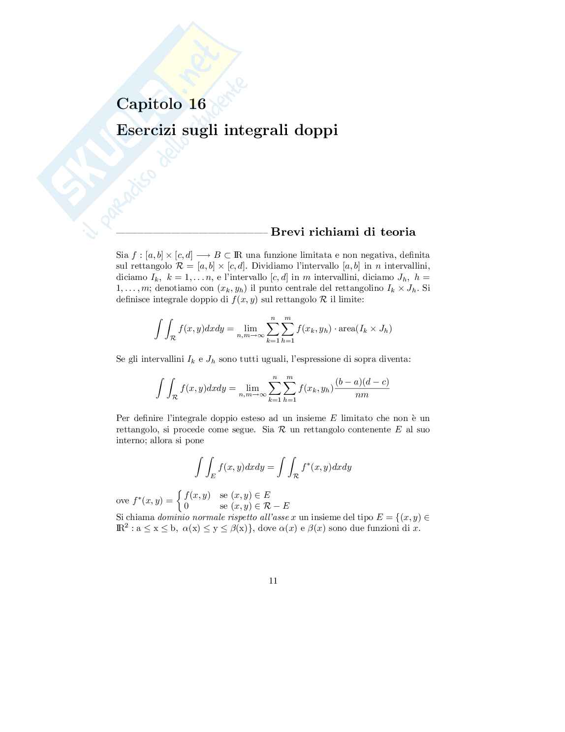 Esercizi di Probabilità e statistica sugli integrali doppi Pag. 1