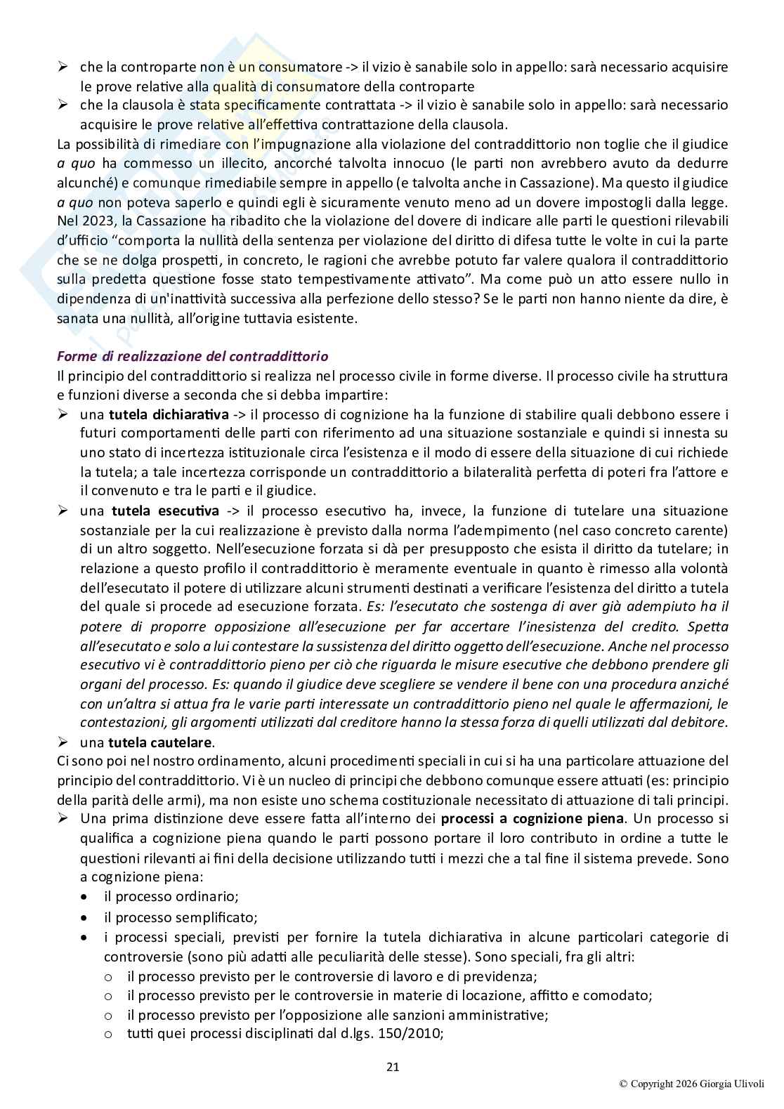 Riassunto esame Diritto processuale civile, Prof. Pagni Ilaria, libro consigliato Diritto processuale civile A (volume I, II e IV), Luiso Pag. 21