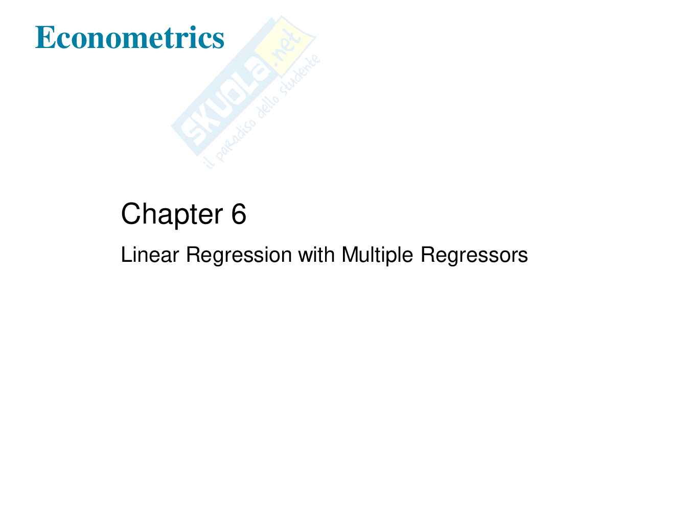 Documento 3 - Linear regression with multiple regressors Pag. 1