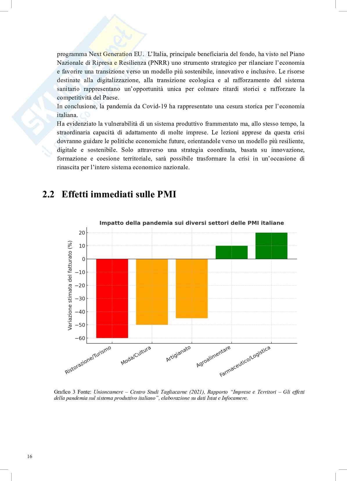 L'andamento settoriale e la resilienza economica delle PMI Italiane nel periodo post-covid, con un'analisi comparata tra il settore manifatturiero e quello dei servizi Pag. 16